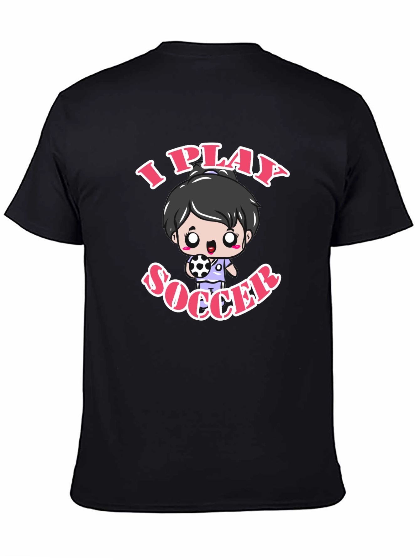 I Play Soccer Black Graphic T-Shirt