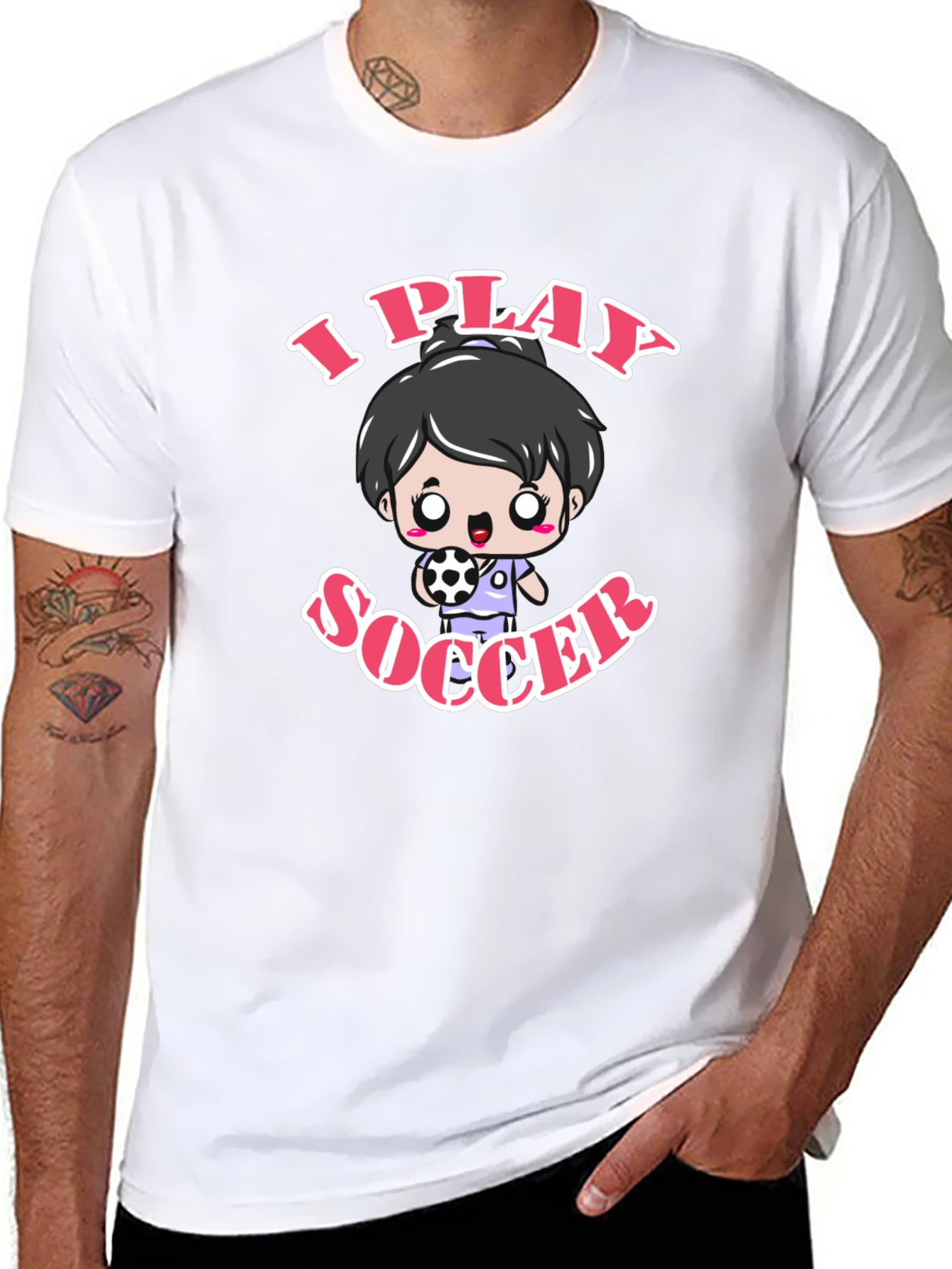 I Play Soccer Black Graphic T-Shirt