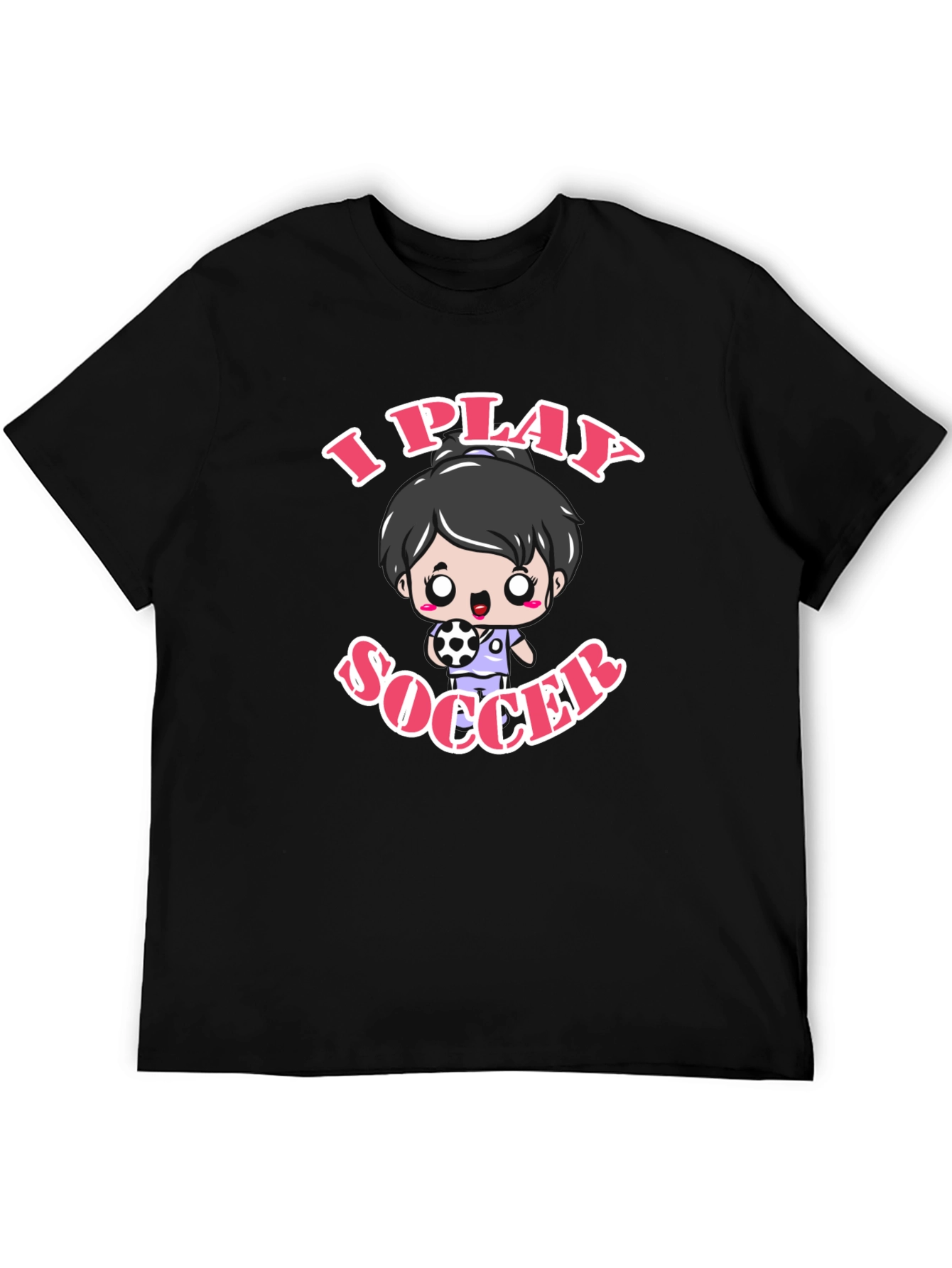 I Play Soccer Black Graphic T-Shirt