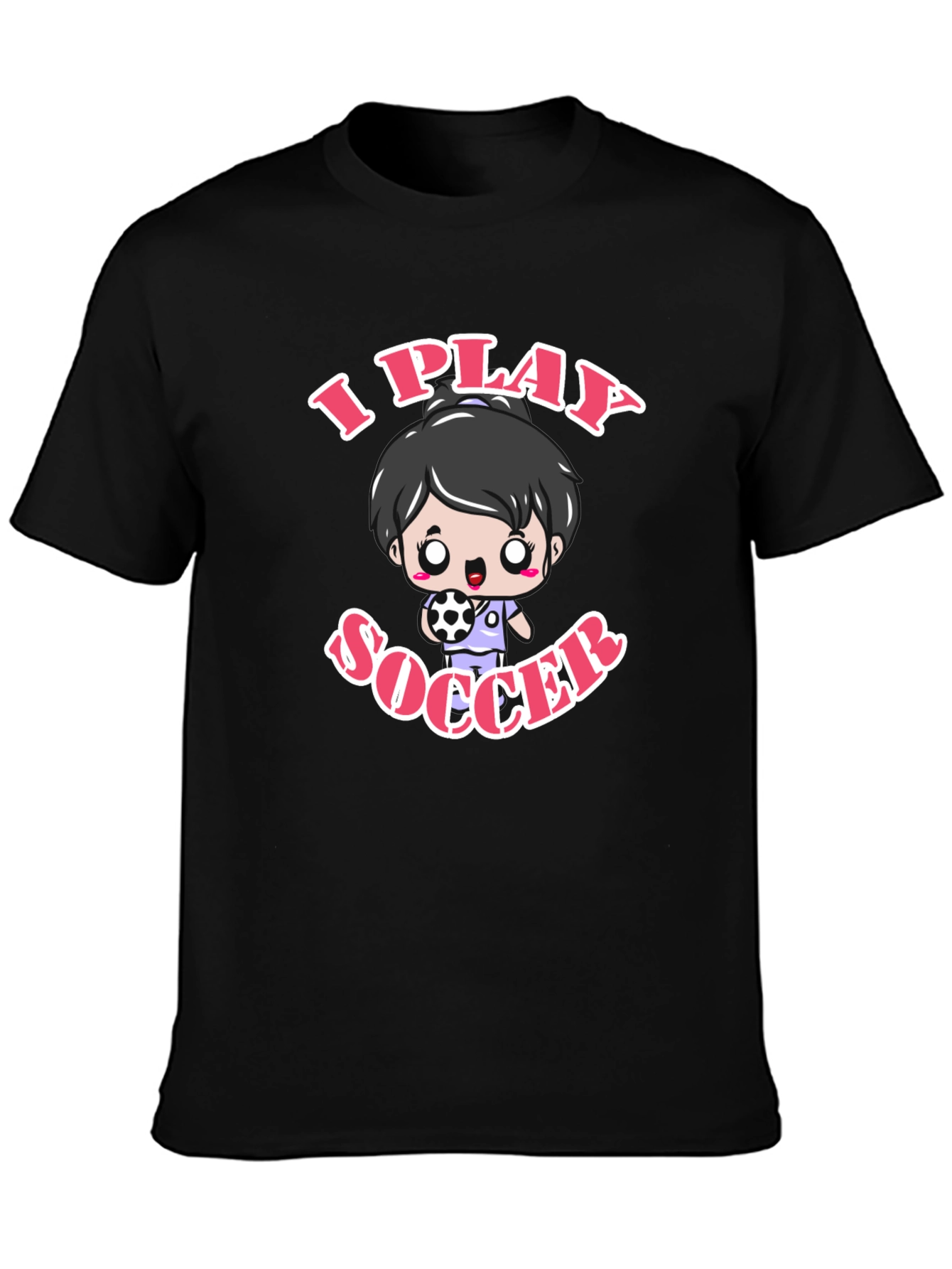 I Play Soccer Black Graphic T-Shirt