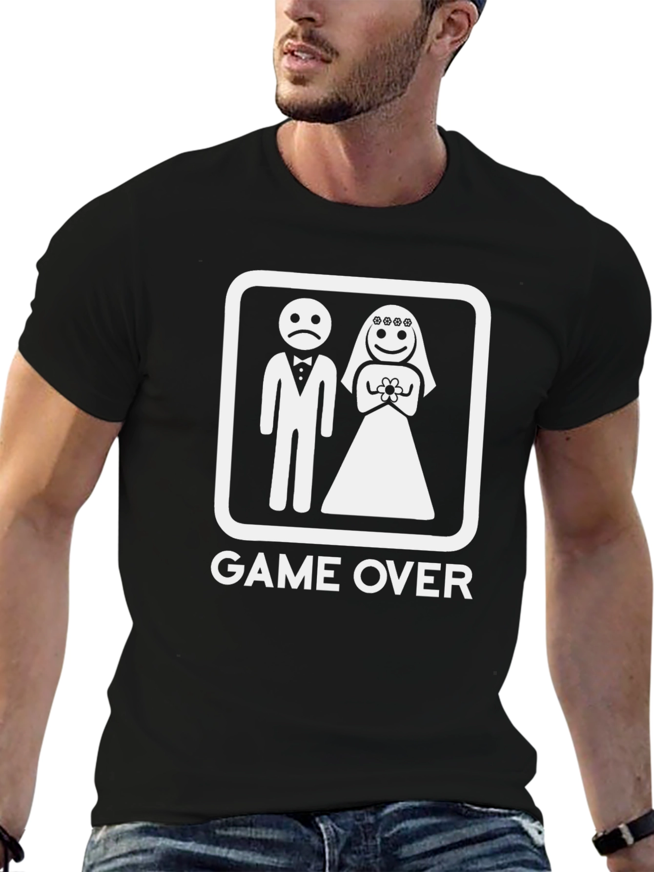 Game Over Groom Bride Humor Graphic Tee
