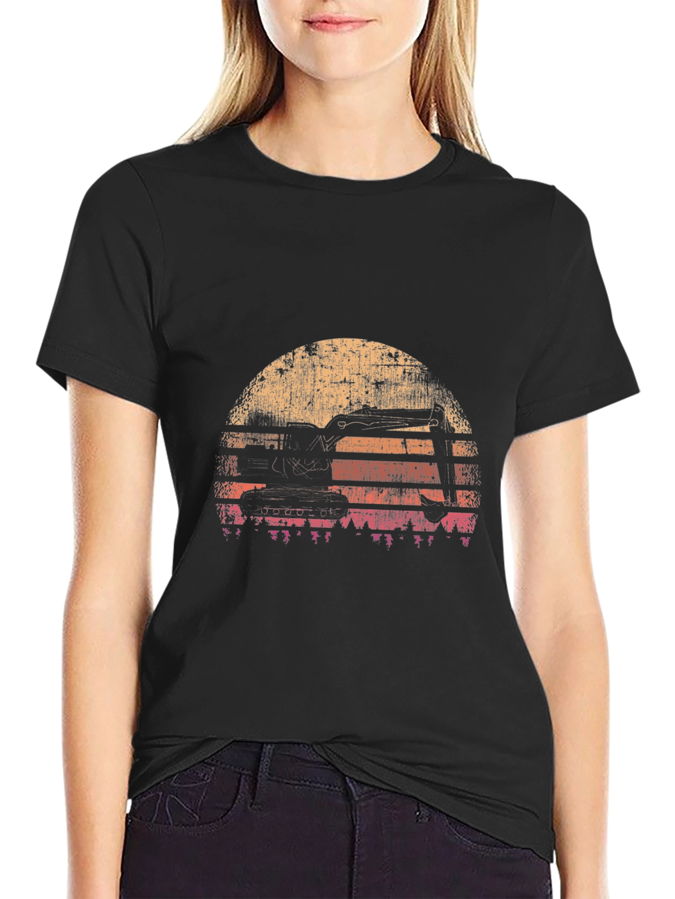 Retro Excavator Silhouette T-Shirt