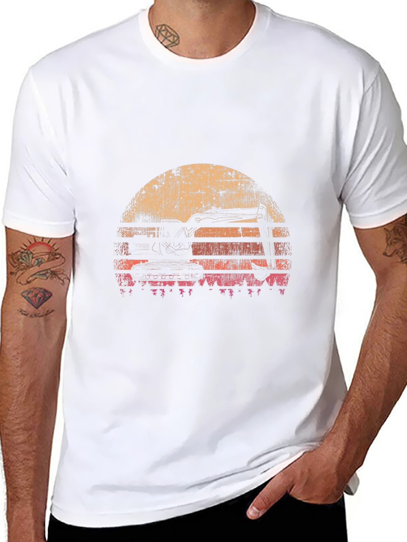 Retro Excavator Silhouette T-Shirt