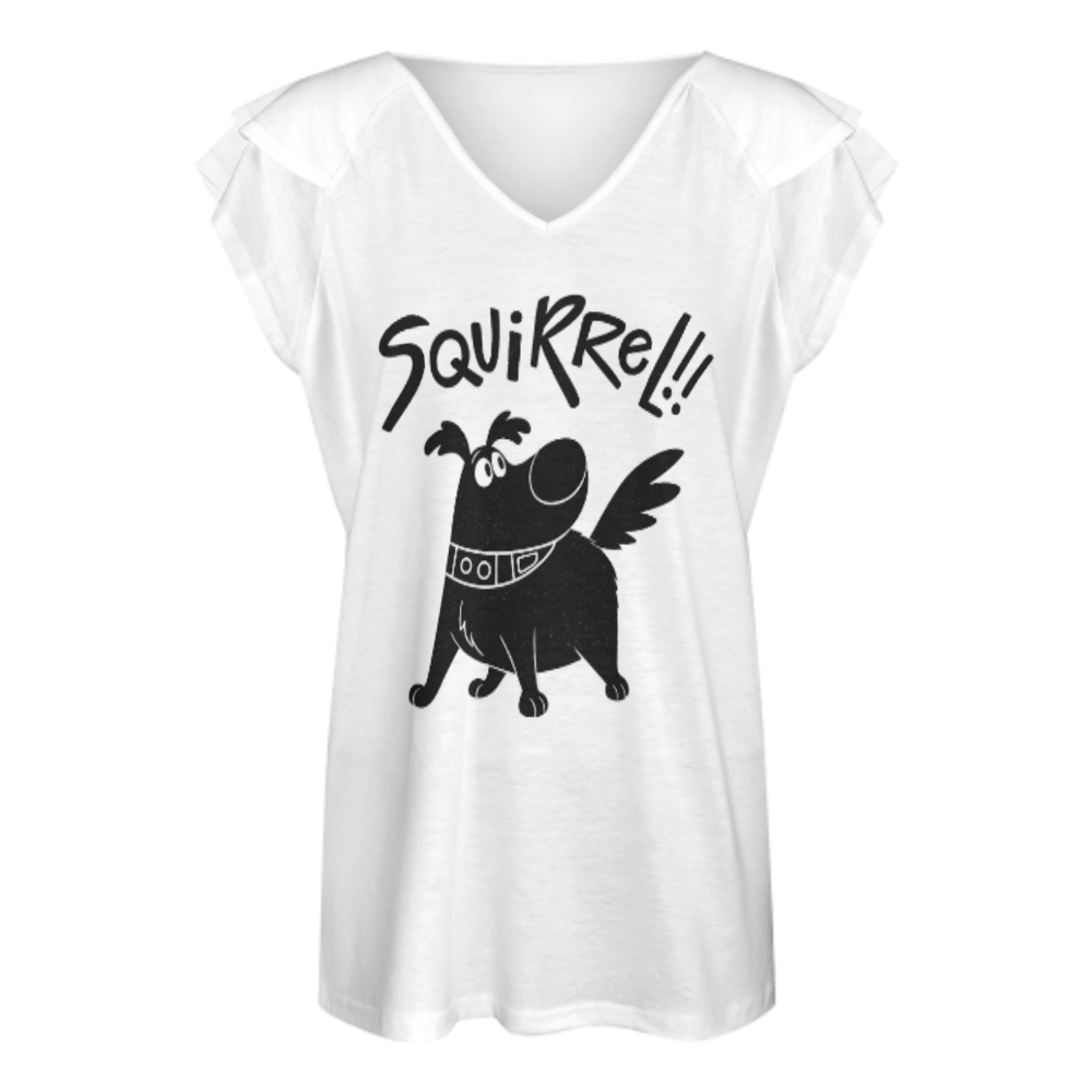 Squirrel Dog Funny Cartoon Graphic Tee – Cute Puppy Lover Shirt for Women(z808)