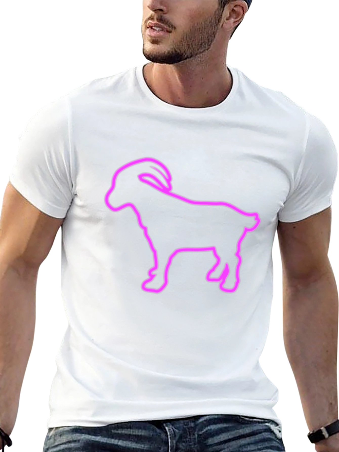 Goat Outline Graphic T-Shirt
