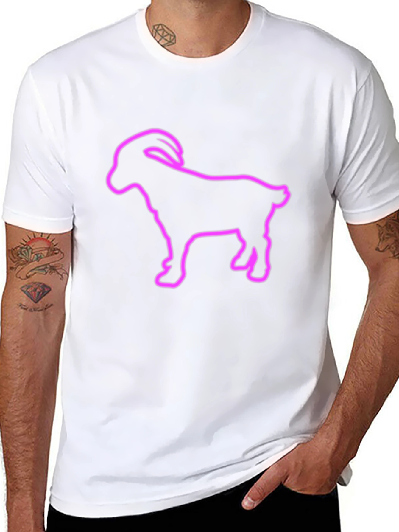 Goat Outline Graphic T-Shirt