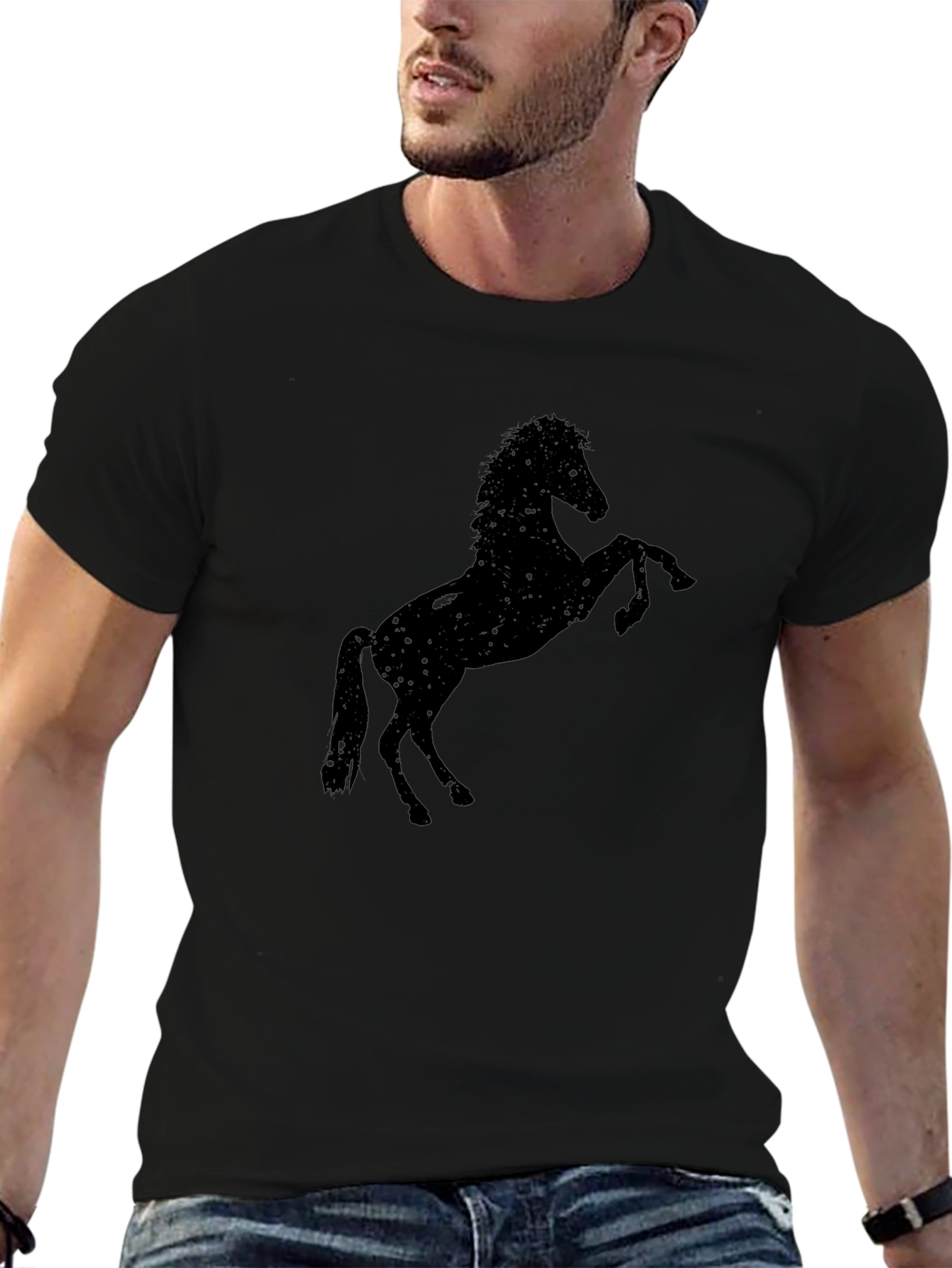 Black Horse Silhouette Graphic Tee
