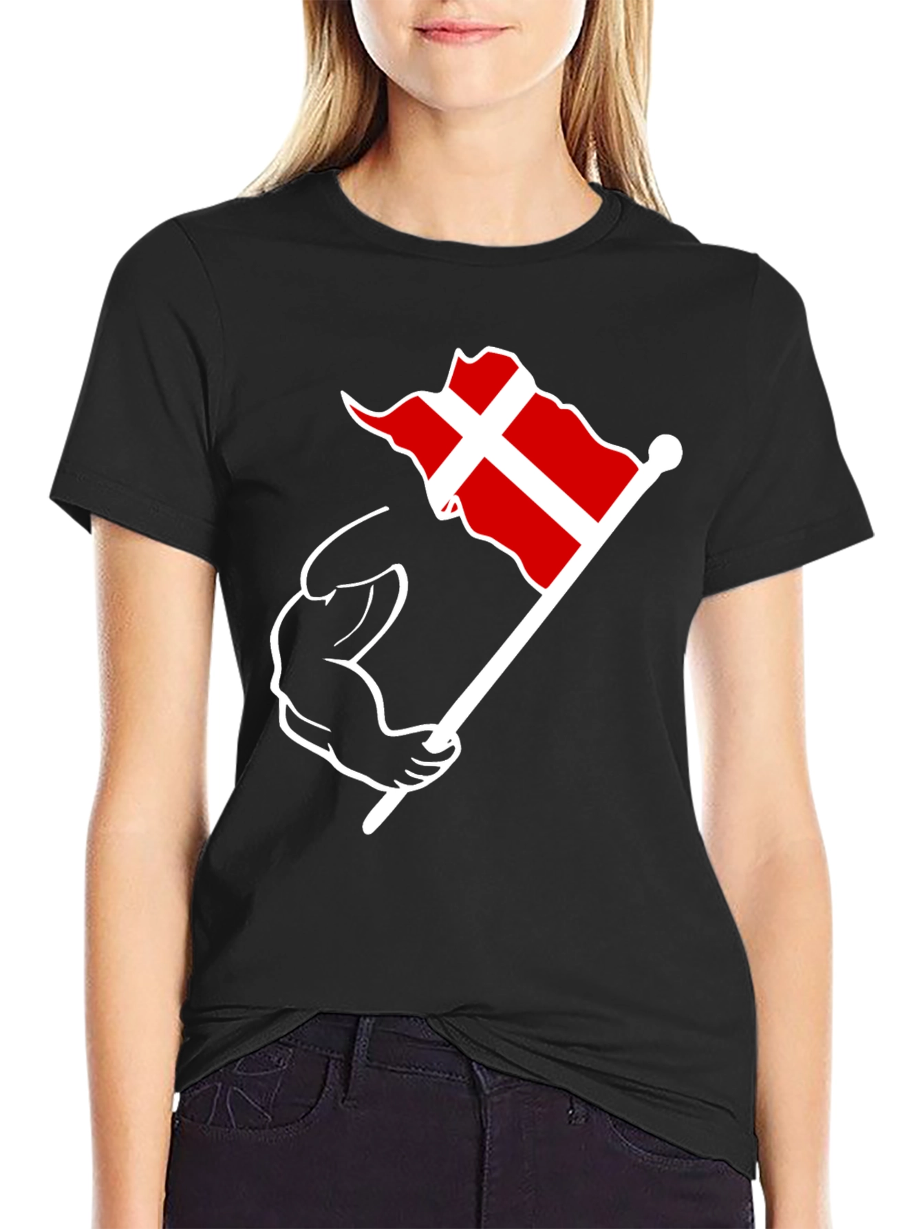 Denmark Flag Muscle T-Shirt