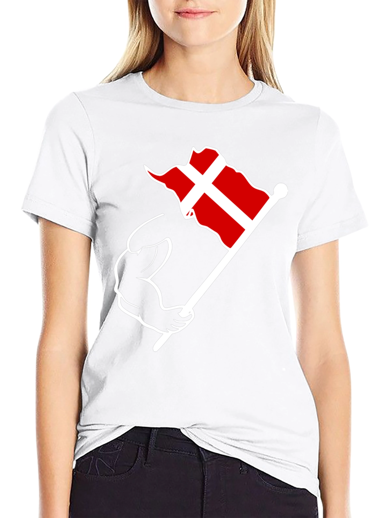 Denmark Flag Muscle T-Shirt