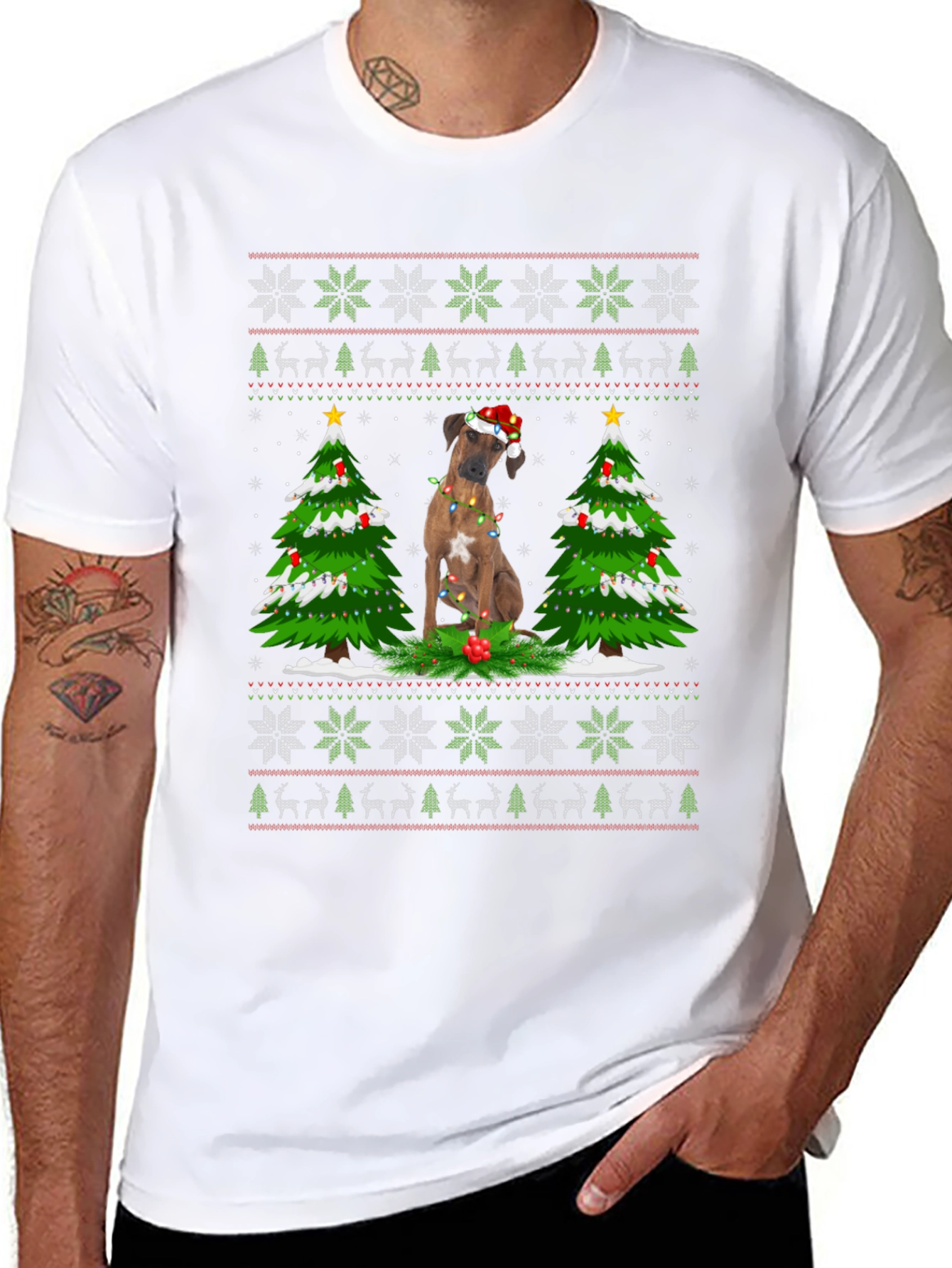 Dog Christmas Tree Ugly T-Shirt