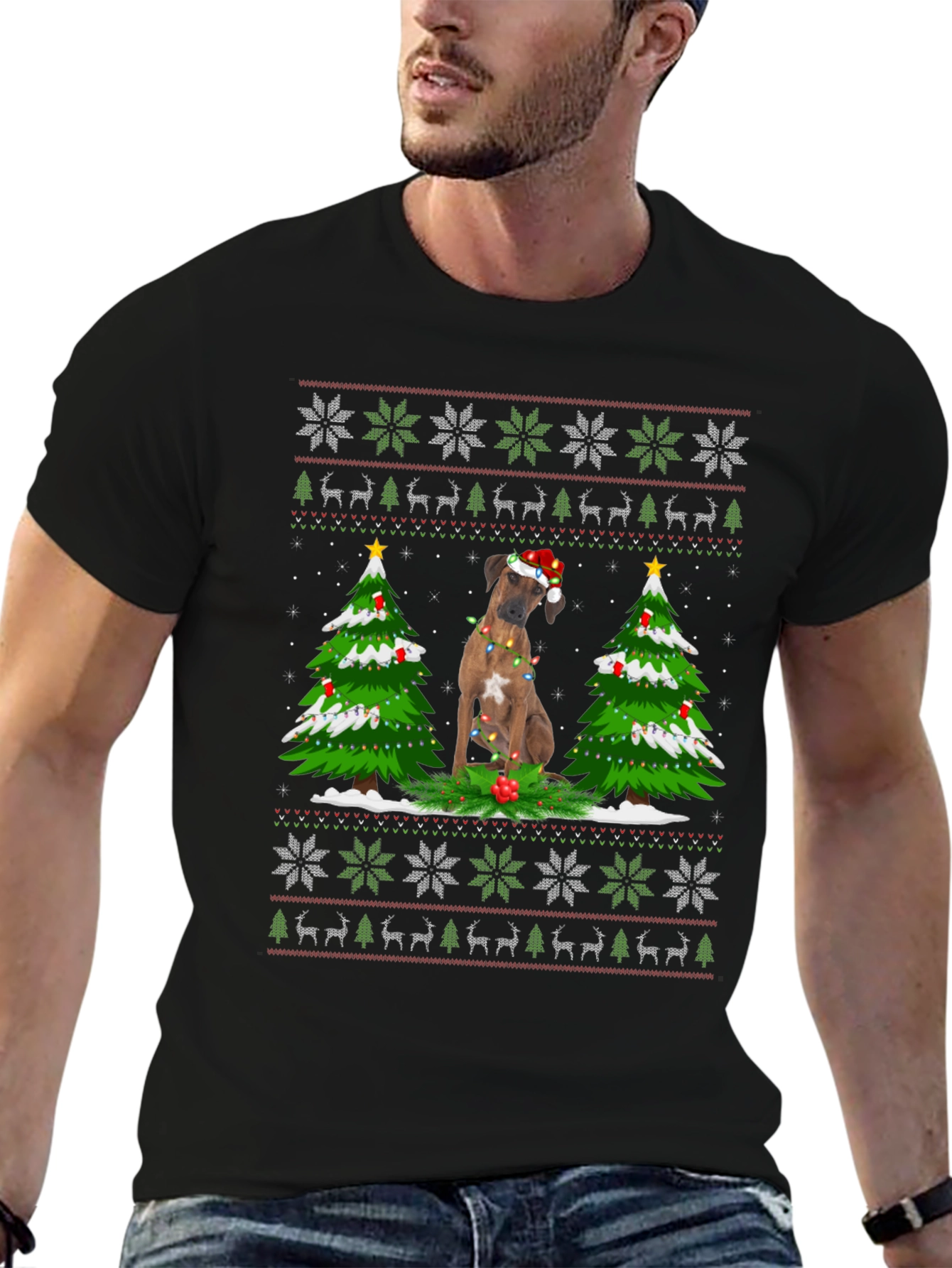 Dog Christmas Tree Ugly T-Shirt