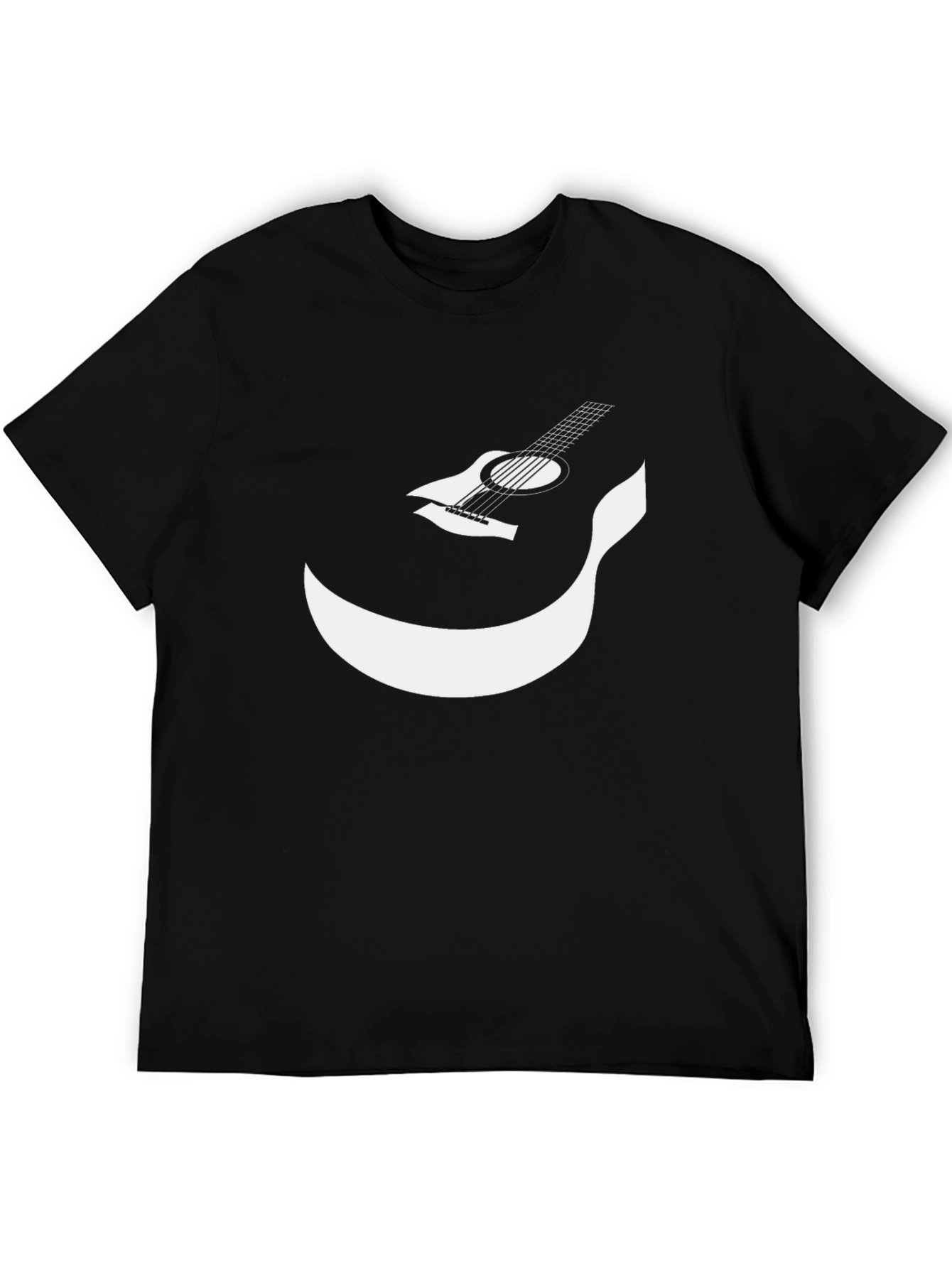 Guitar Smile Graphic T-Shirt - Black Cotton Tee