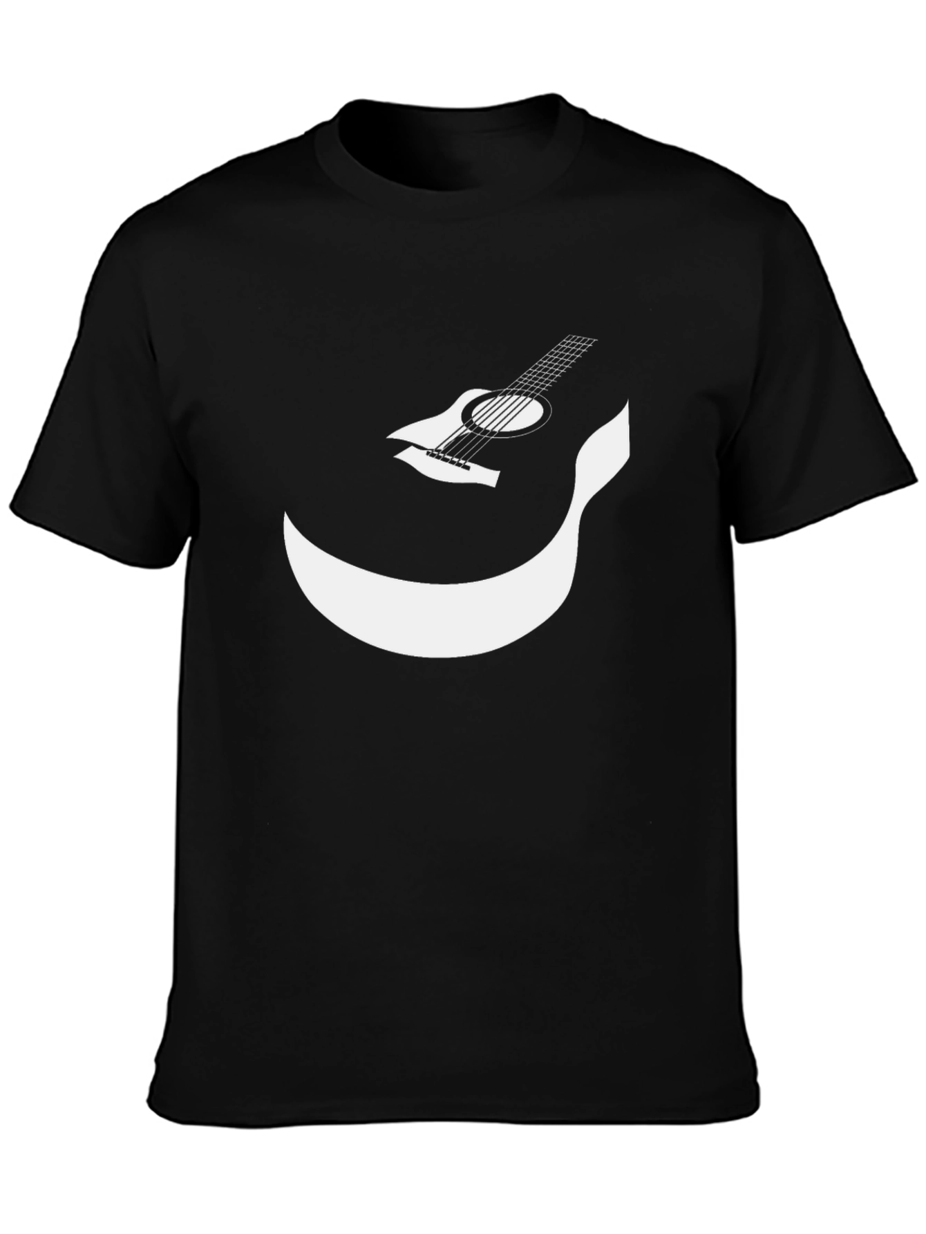 Guitar Smile Graphic T-Shirt - Black Cotton Tee