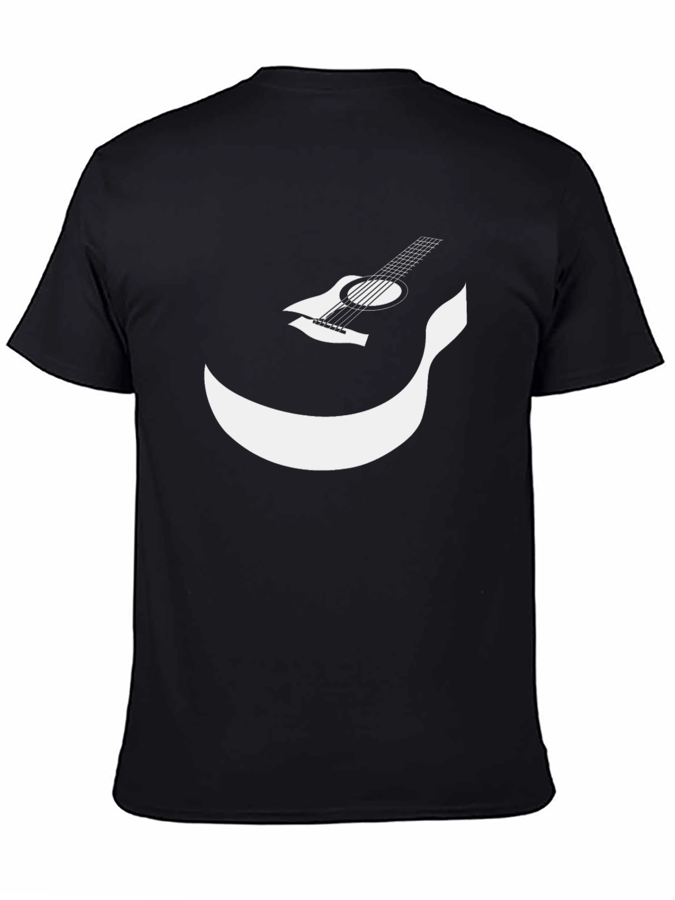 Guitar Smile Graphic T-Shirt - Black Cotton Tee