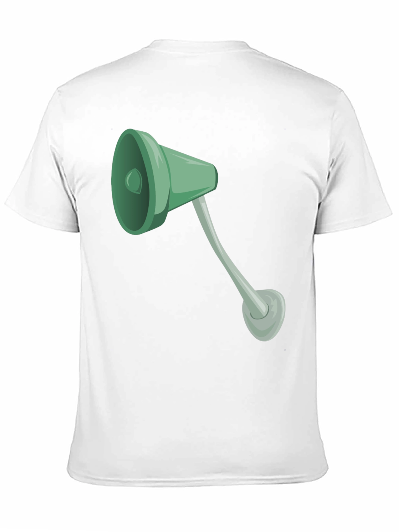 Black Tee with Cartoon Lamp Graphic