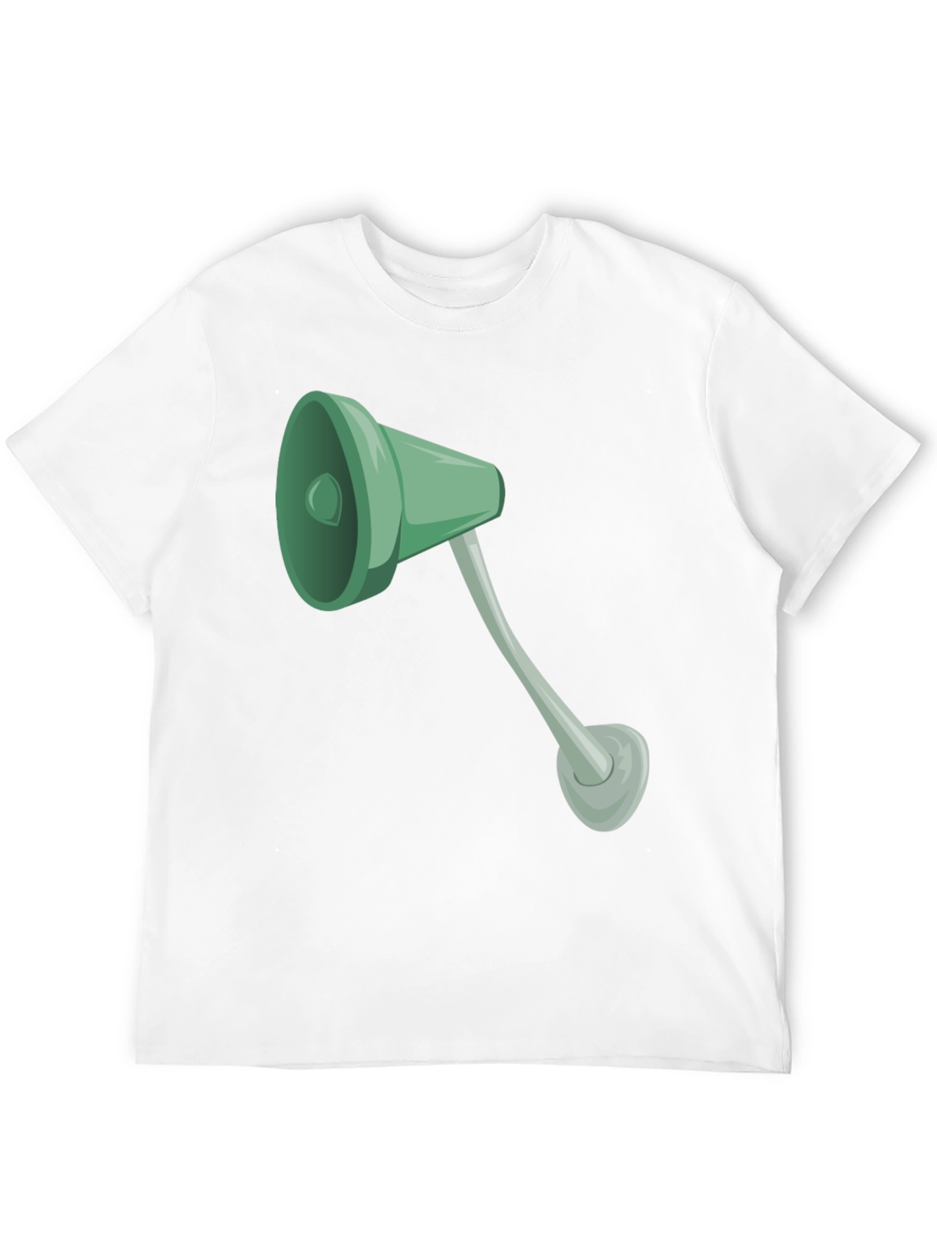 Black Tee with Cartoon Lamp Graphic