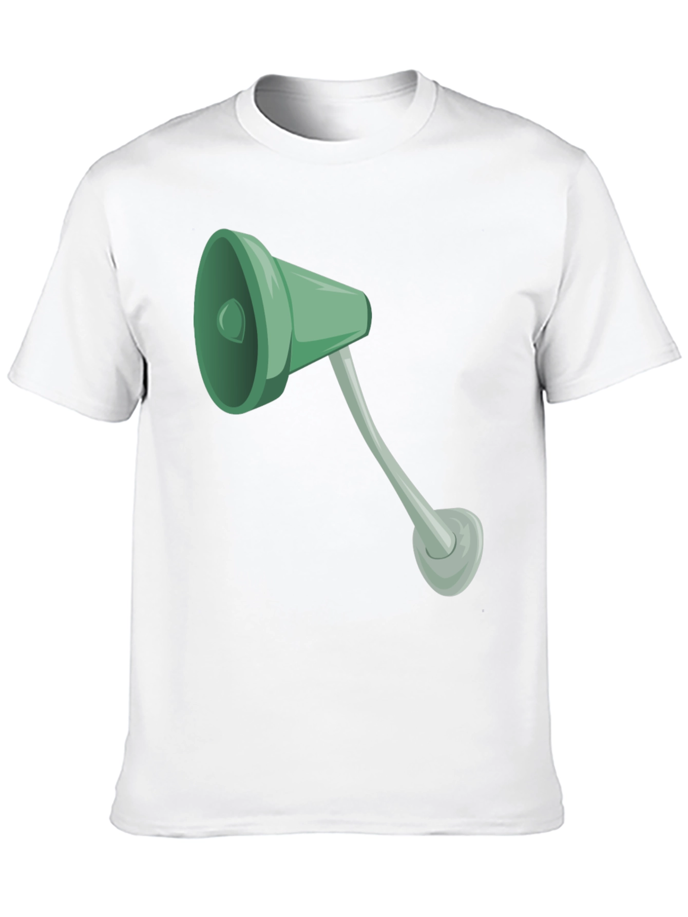 Black Tee with Cartoon Lamp Graphic