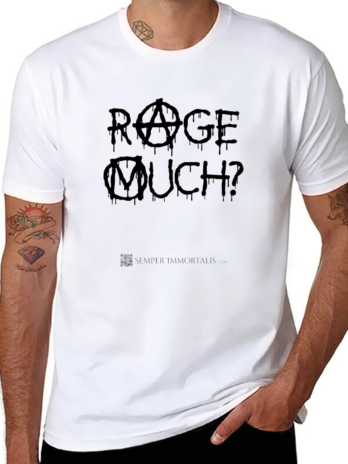 Rage Much? Black Graphic Tee - Edgy Casual Wear