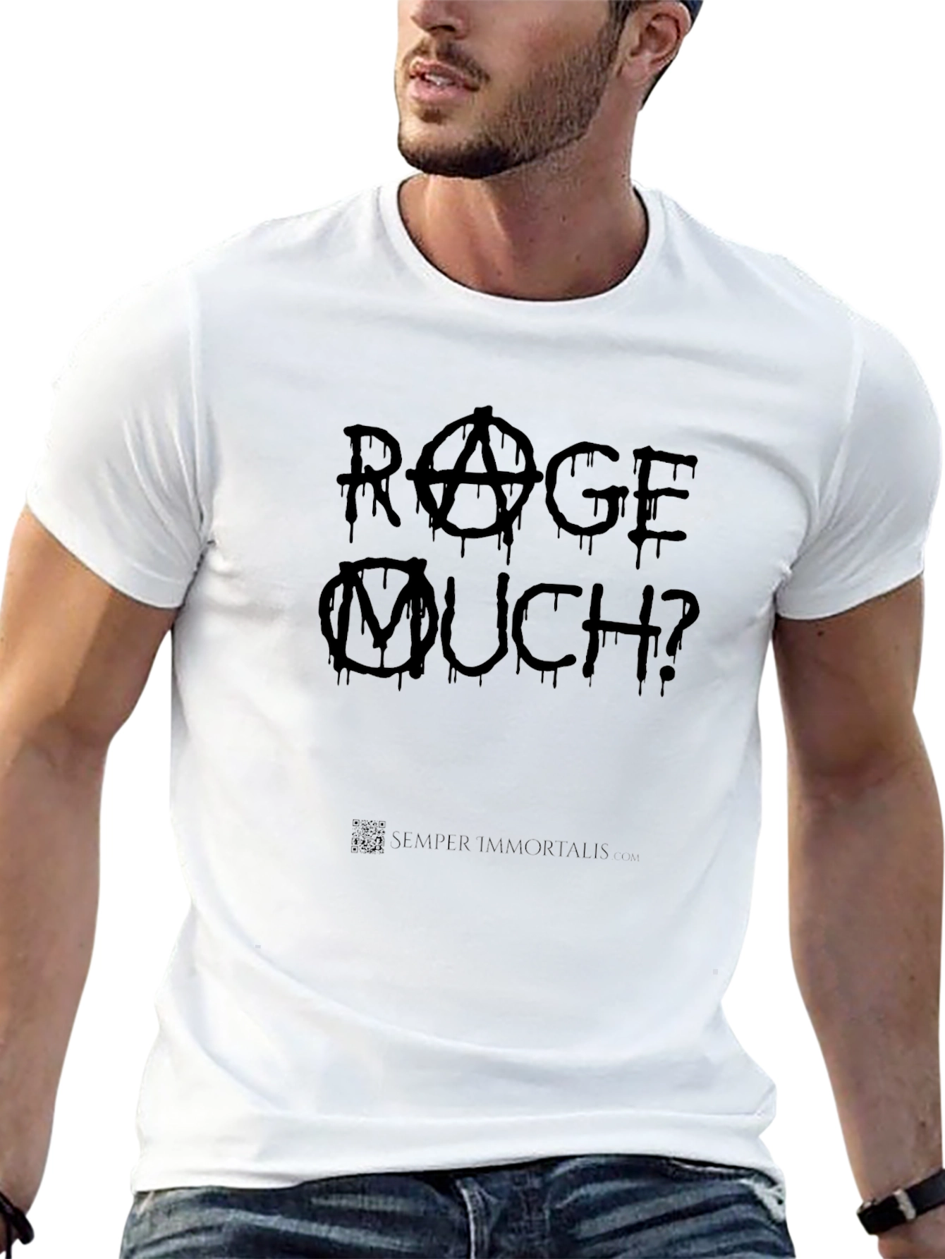 Rage Much? Black Graphic Tee - Edgy Casual Wear