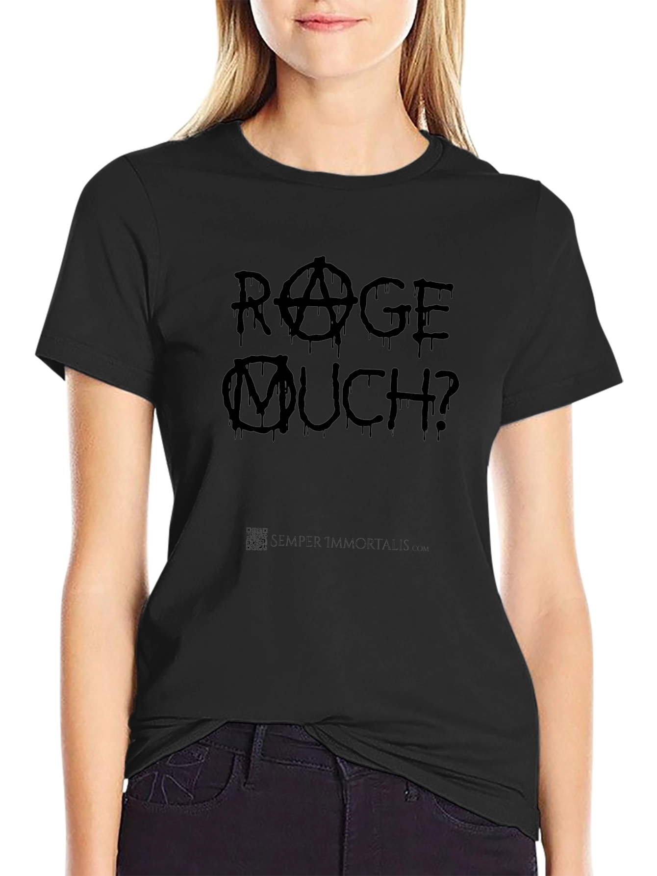 Rage Much? Black Graphic Tee - Edgy Casual Wear