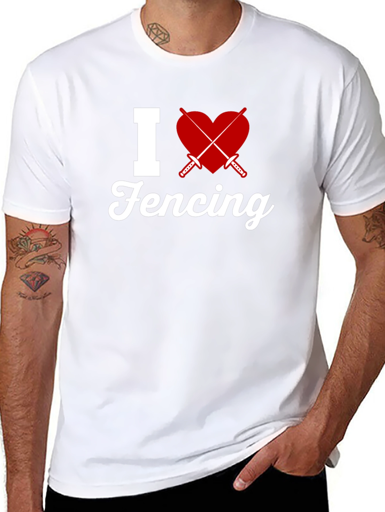 I Love Fencing Graphic T-Shirt
