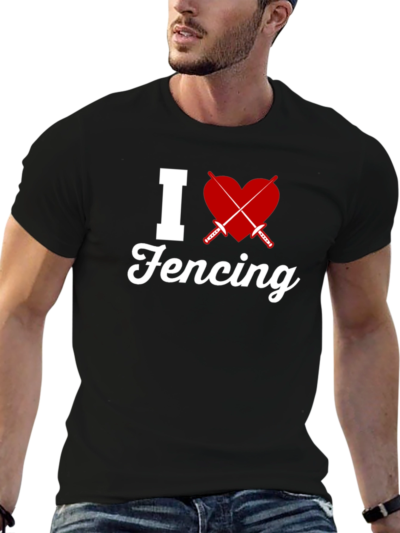 I Love Fencing Graphic T-Shirt