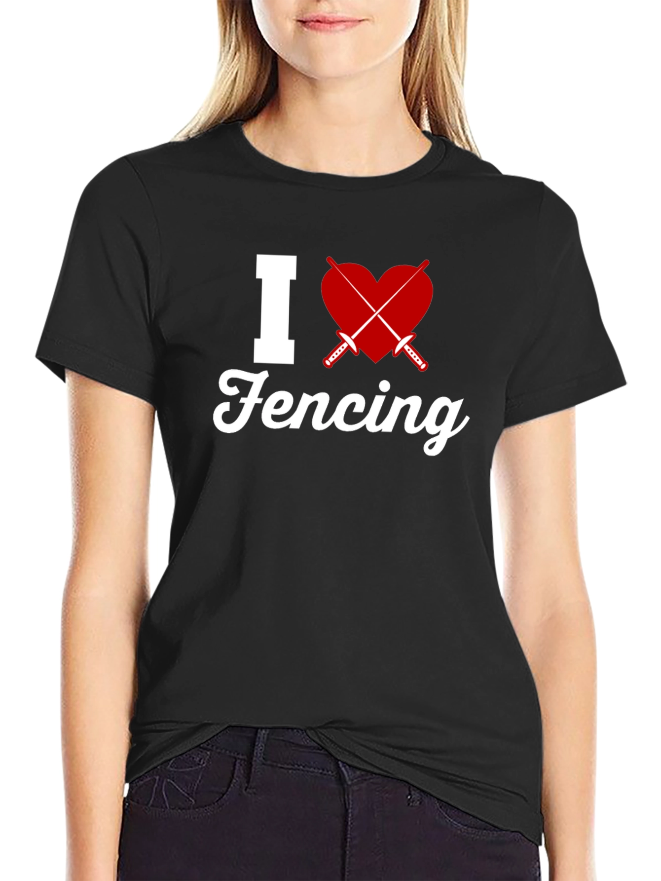 I Love Fencing Graphic T-Shirt
