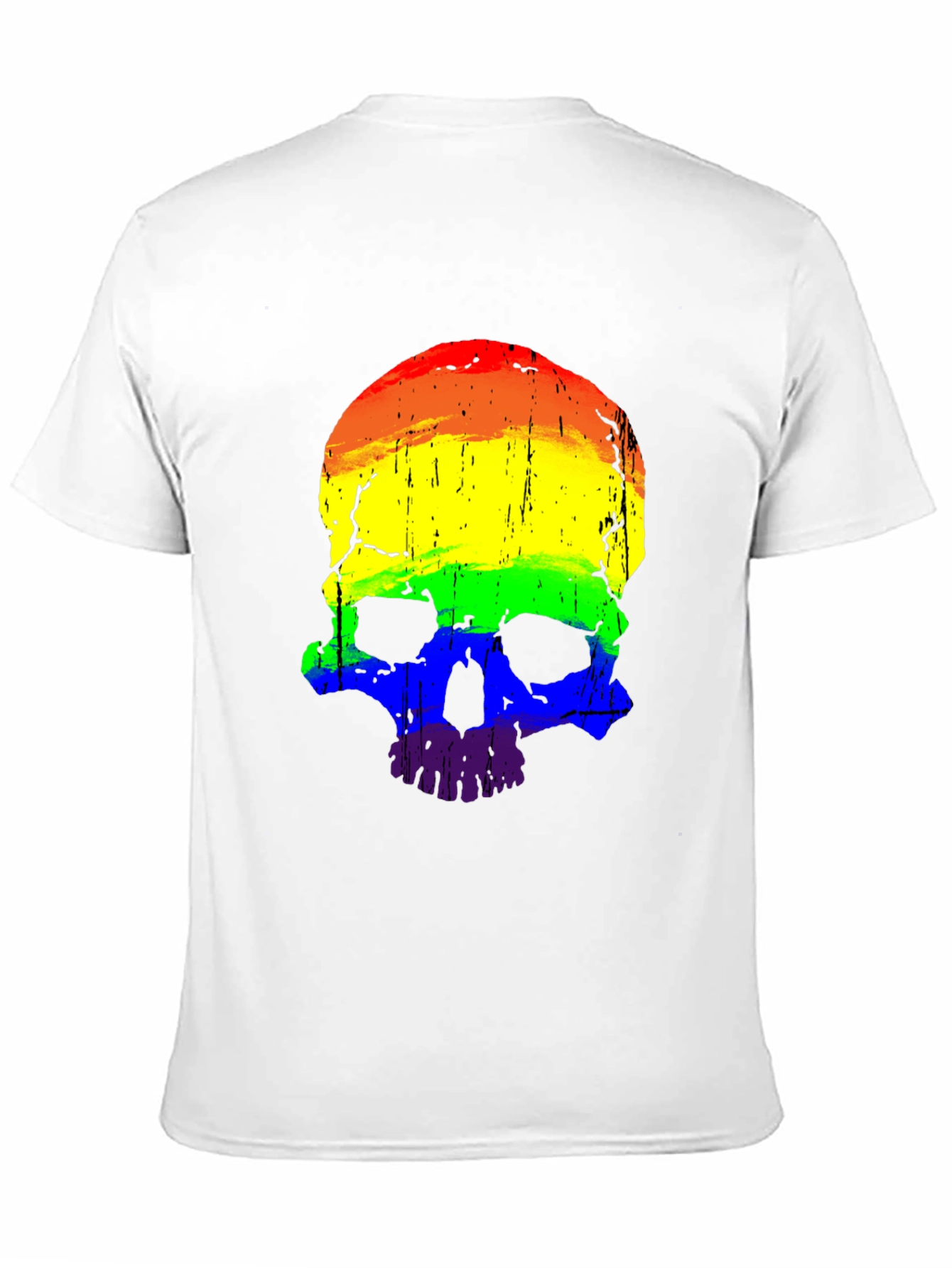 Rainbow Skull Graphic Tee - Mens Black T-Shirt