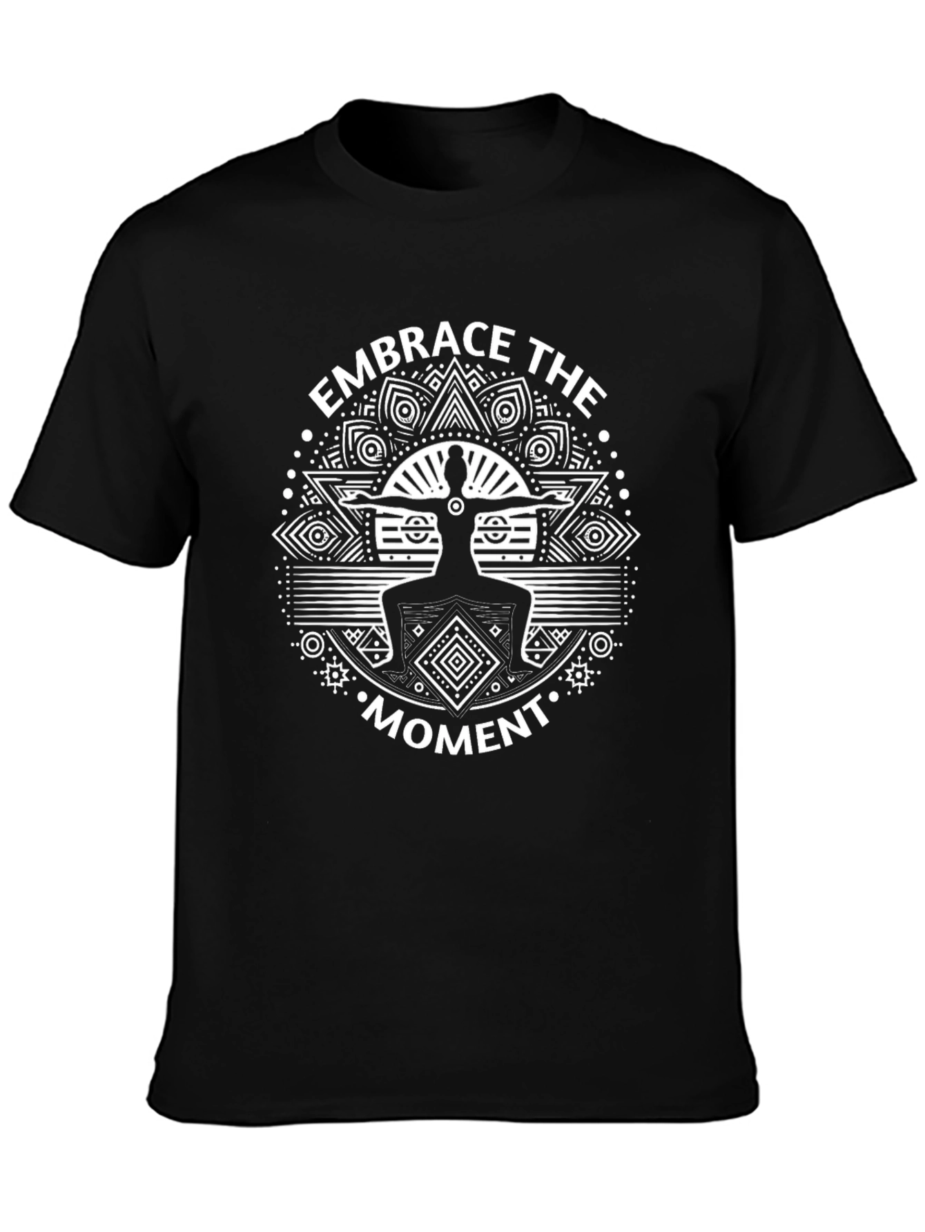 Embrace the Moment Yoga Graphic Black T-Shirt