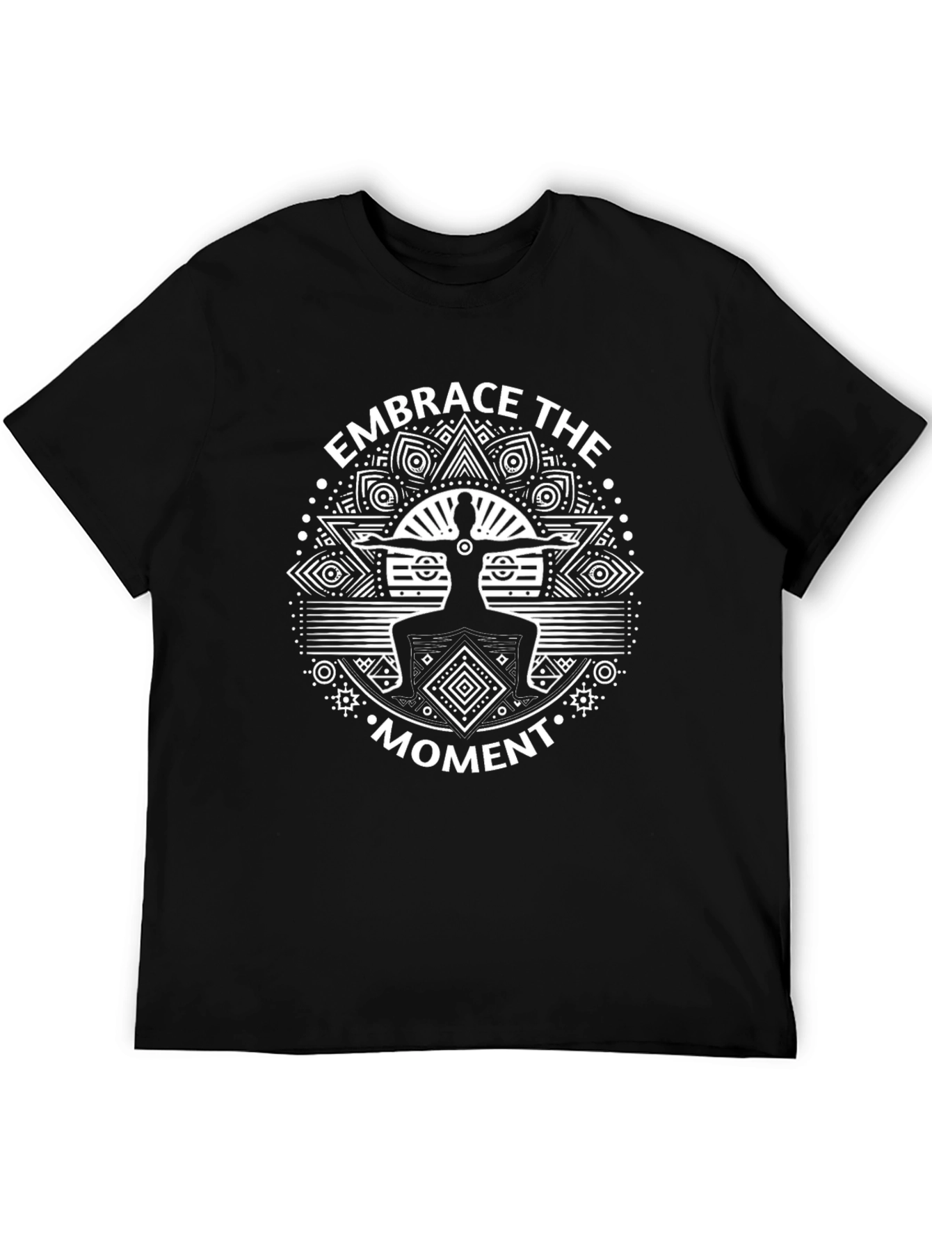 Embrace the Moment Yoga Graphic Black T-Shirt