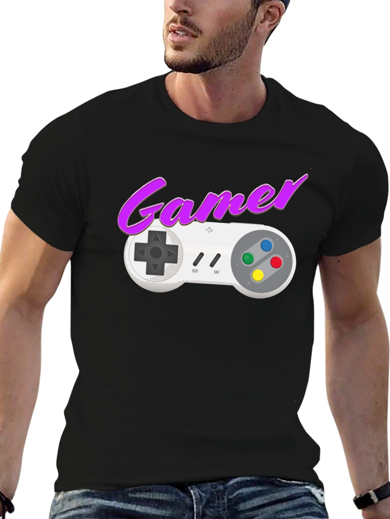 Retro Gamer T-Shirt: Classic Controller Design