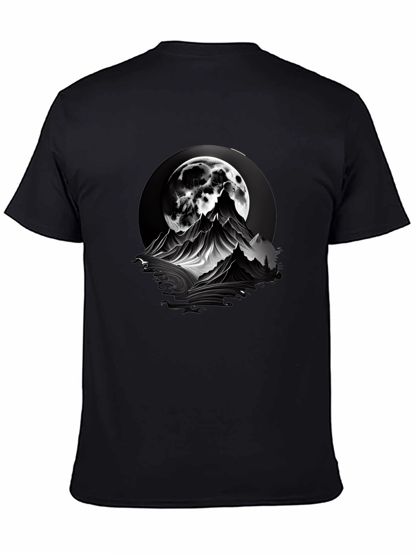 Mountain Moon Graphic Tee - Black