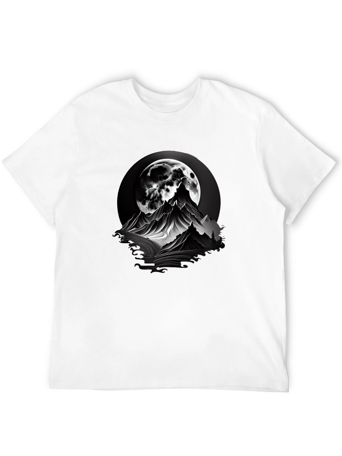 Mountain Moon Graphic Tee - Black