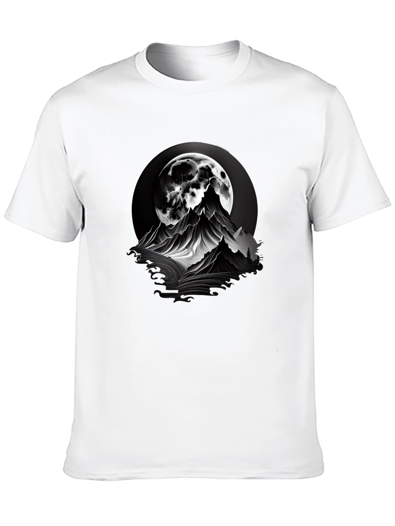Mountain Moon Graphic Tee - Black