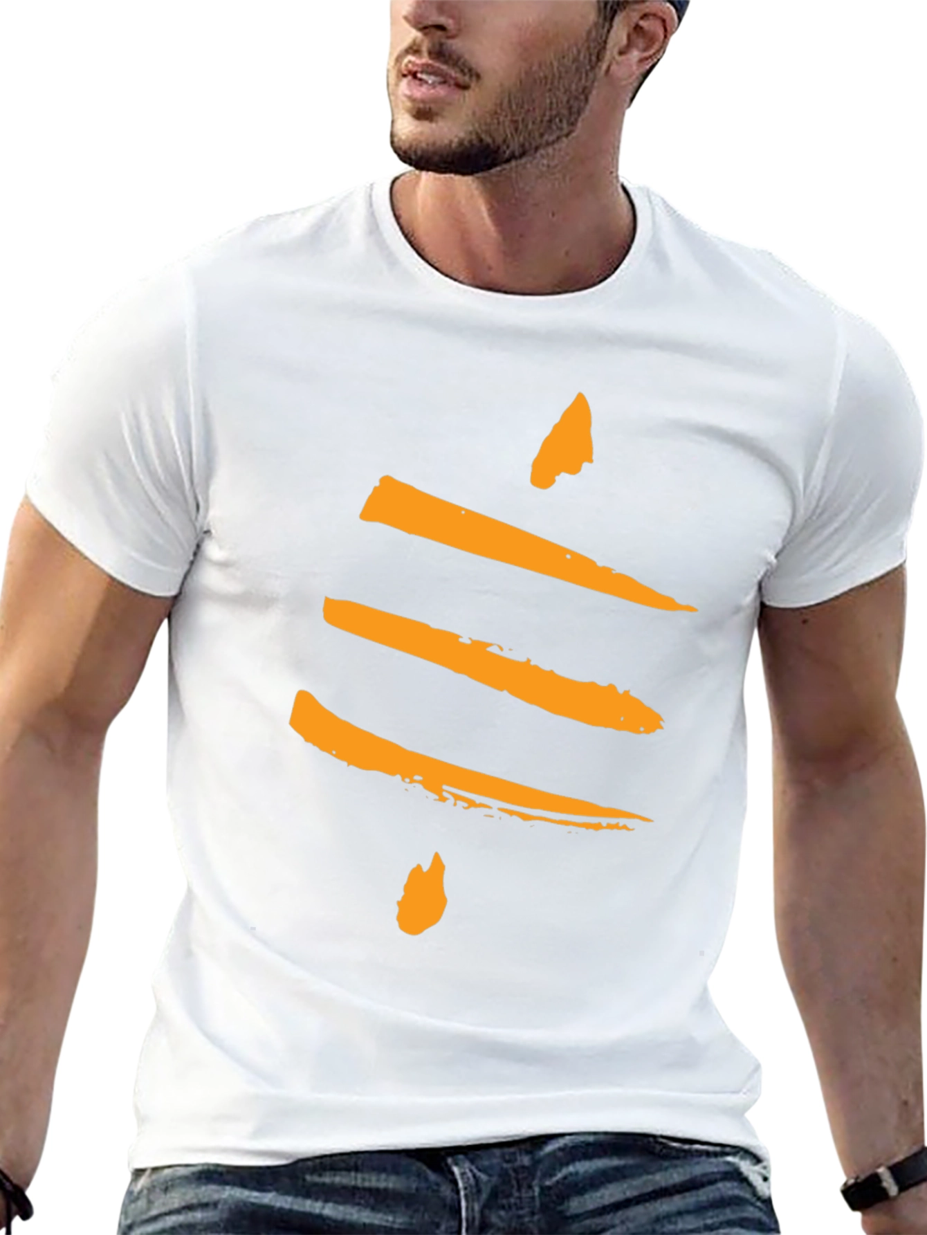 Abstract Brushstroke Design Black T-Shirt