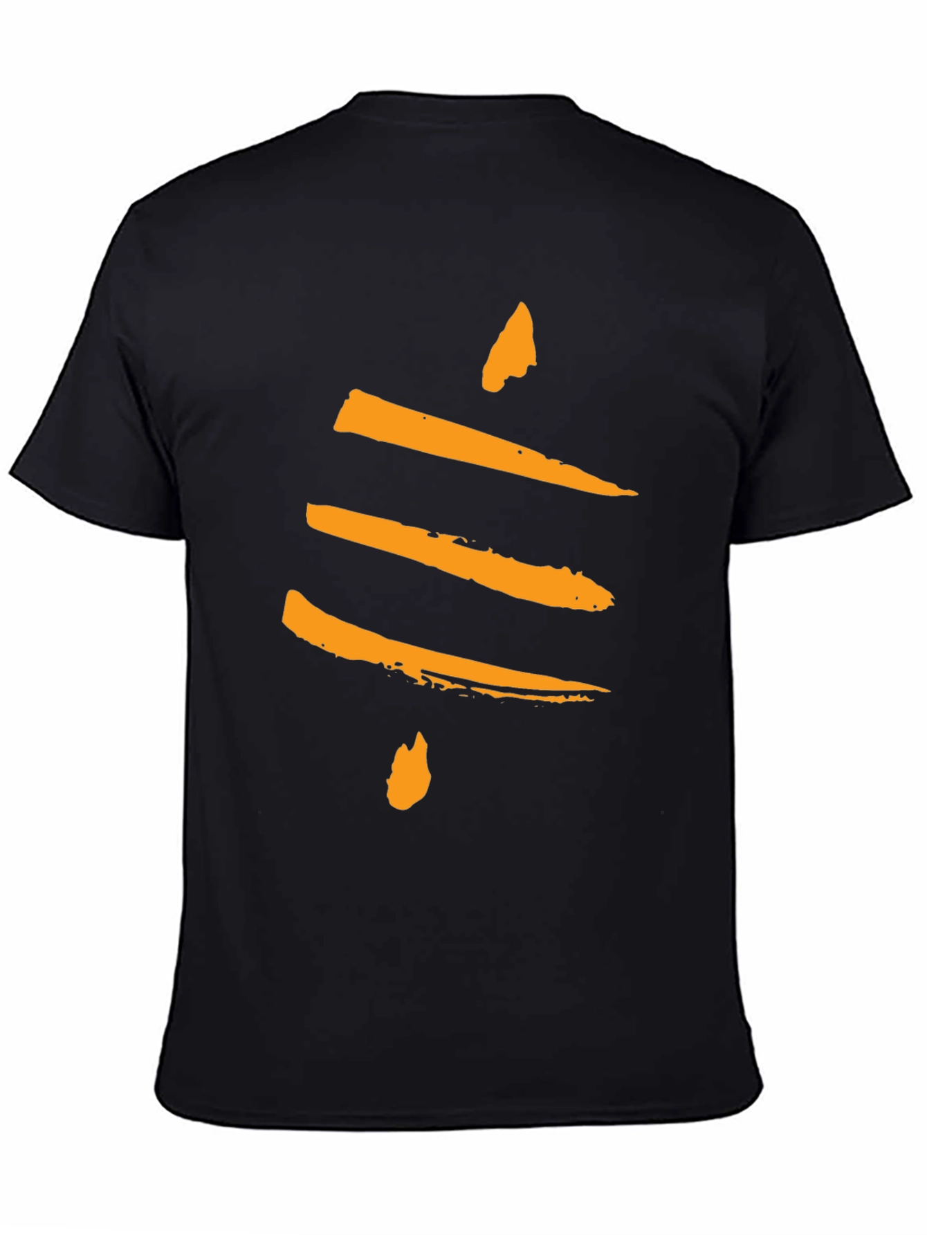 Abstract Brushstroke Design Black T-Shirt