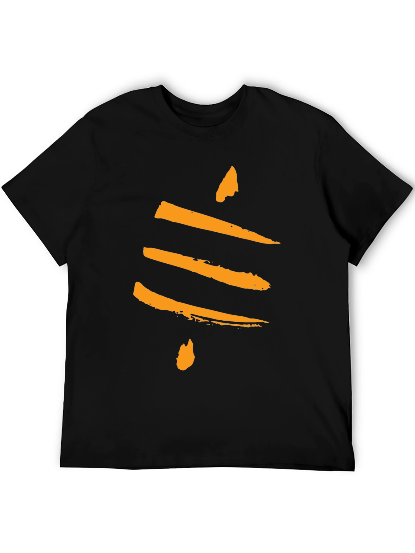 Abstract Brushstroke Design Black T-Shirt