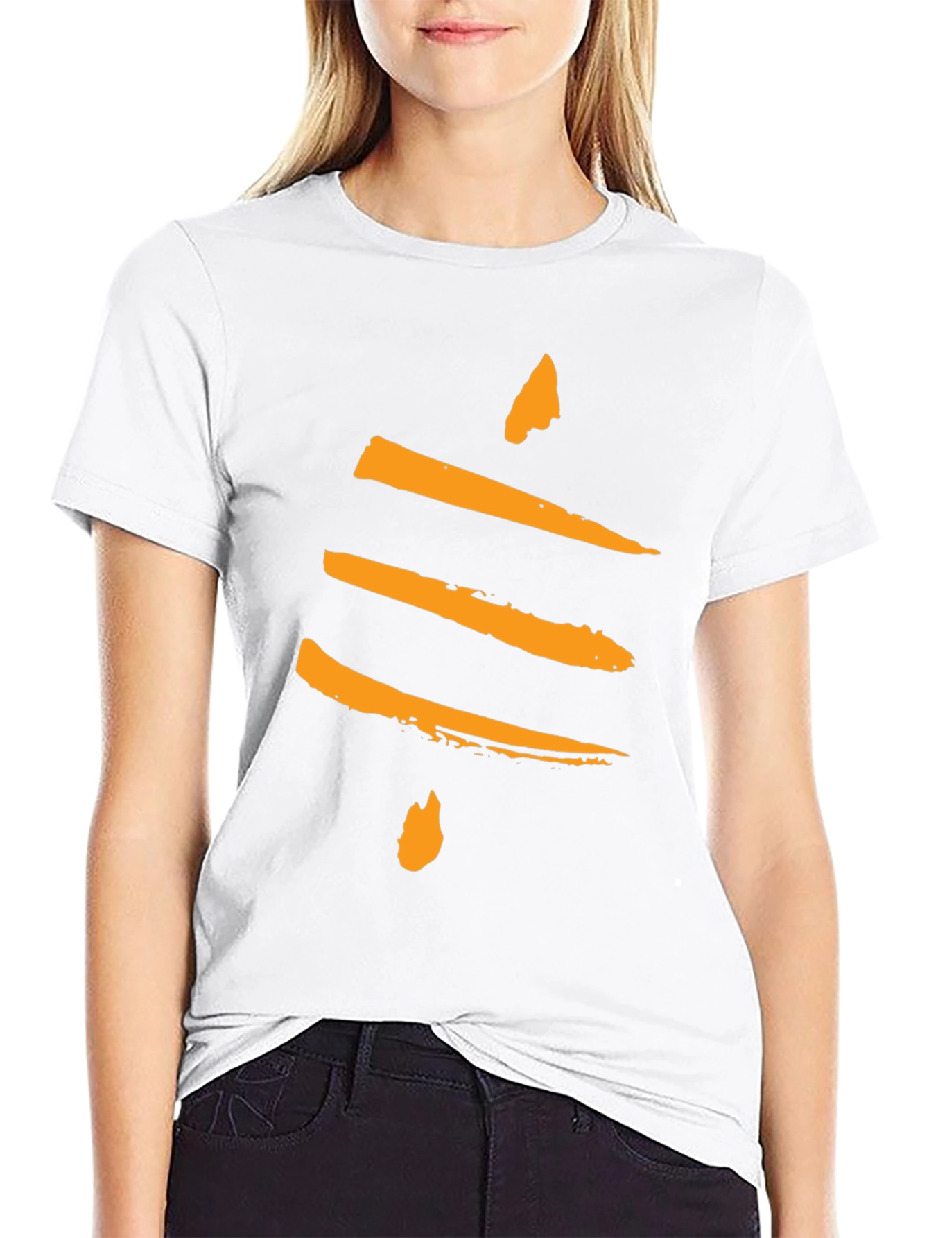 Abstract Brushstroke Design Black T-Shirt