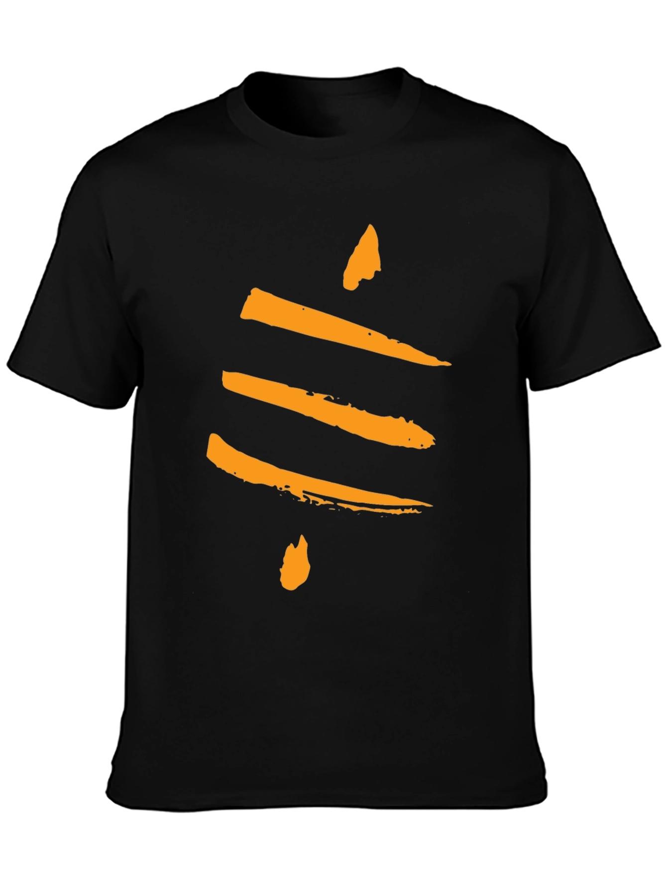 Abstract Brushstroke Design Black T-Shirt