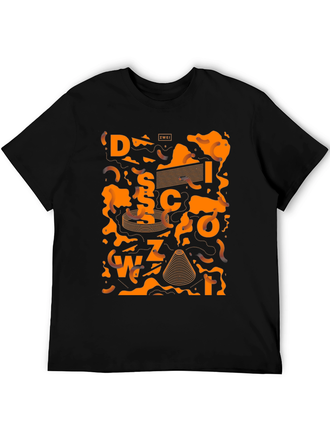 Abstract Graphic Tee - Black Cotton Blend