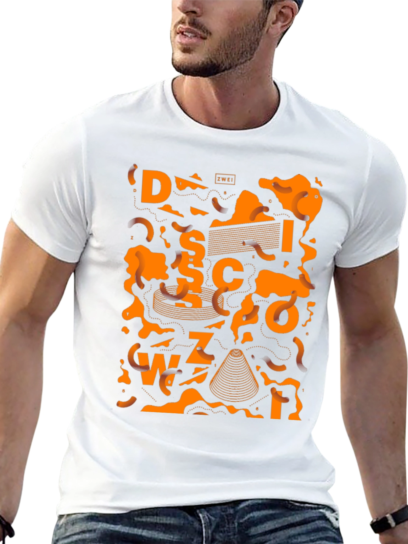 Abstract Graphic Tee - Black Cotton Blend