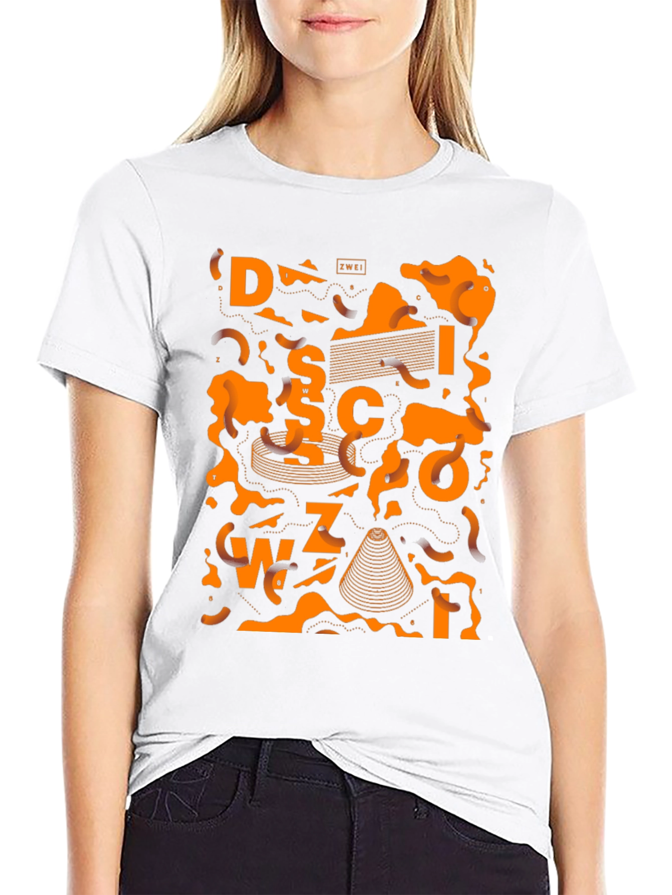 Abstract Graphic Tee - Black Cotton Blend
