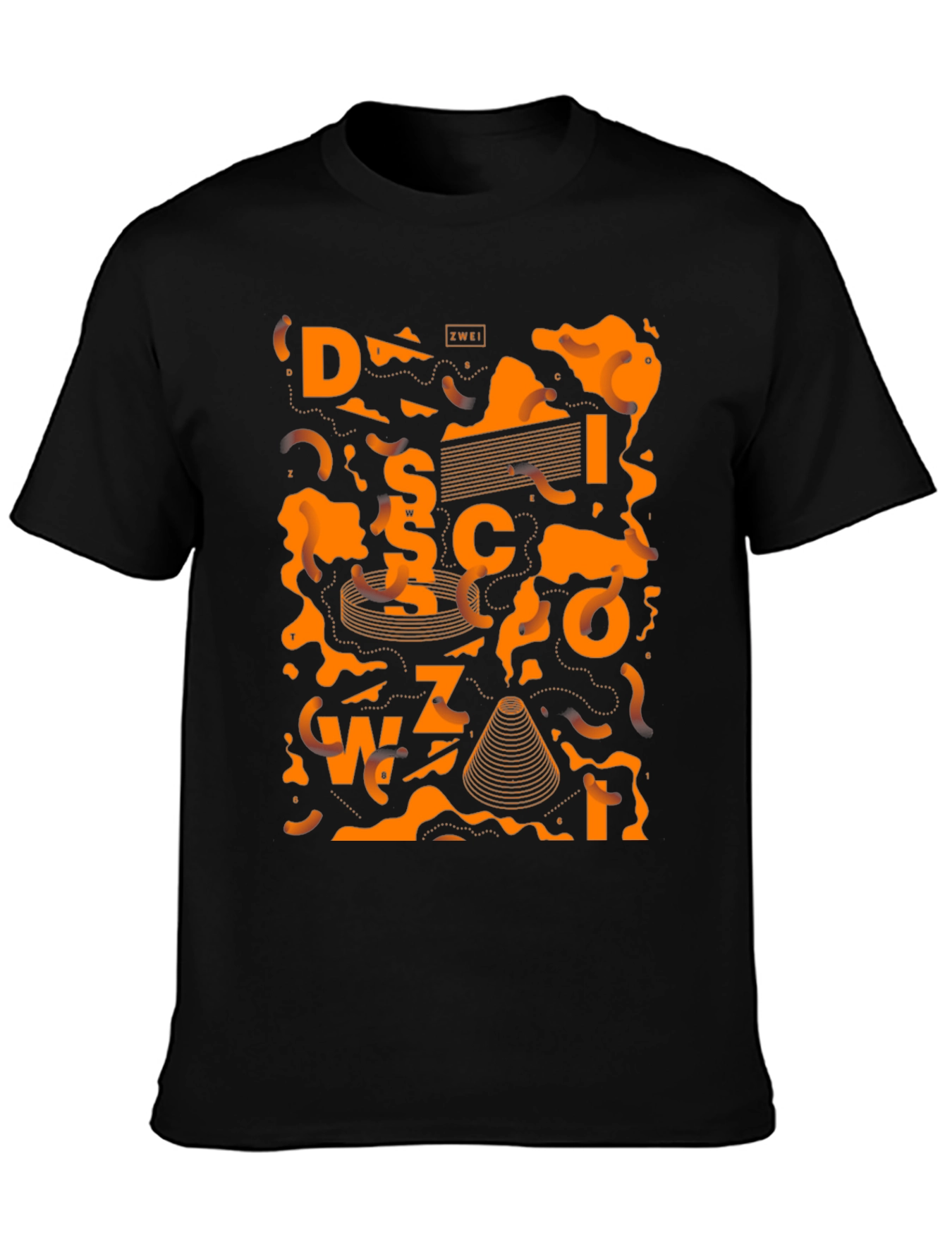 Abstract Graphic Tee - Black Cotton Blend