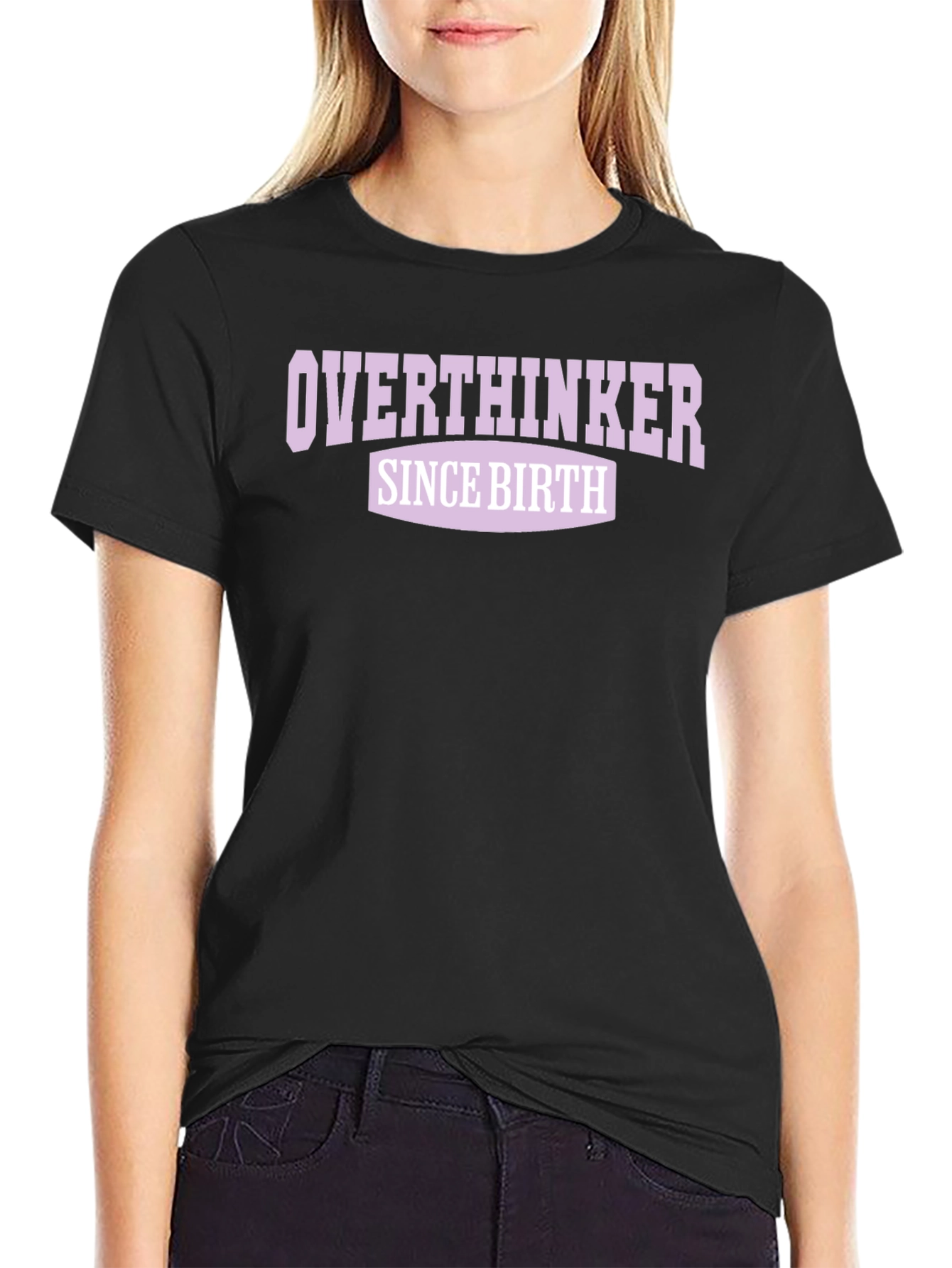 Overthinker Since Birth Graphic Tee - Black