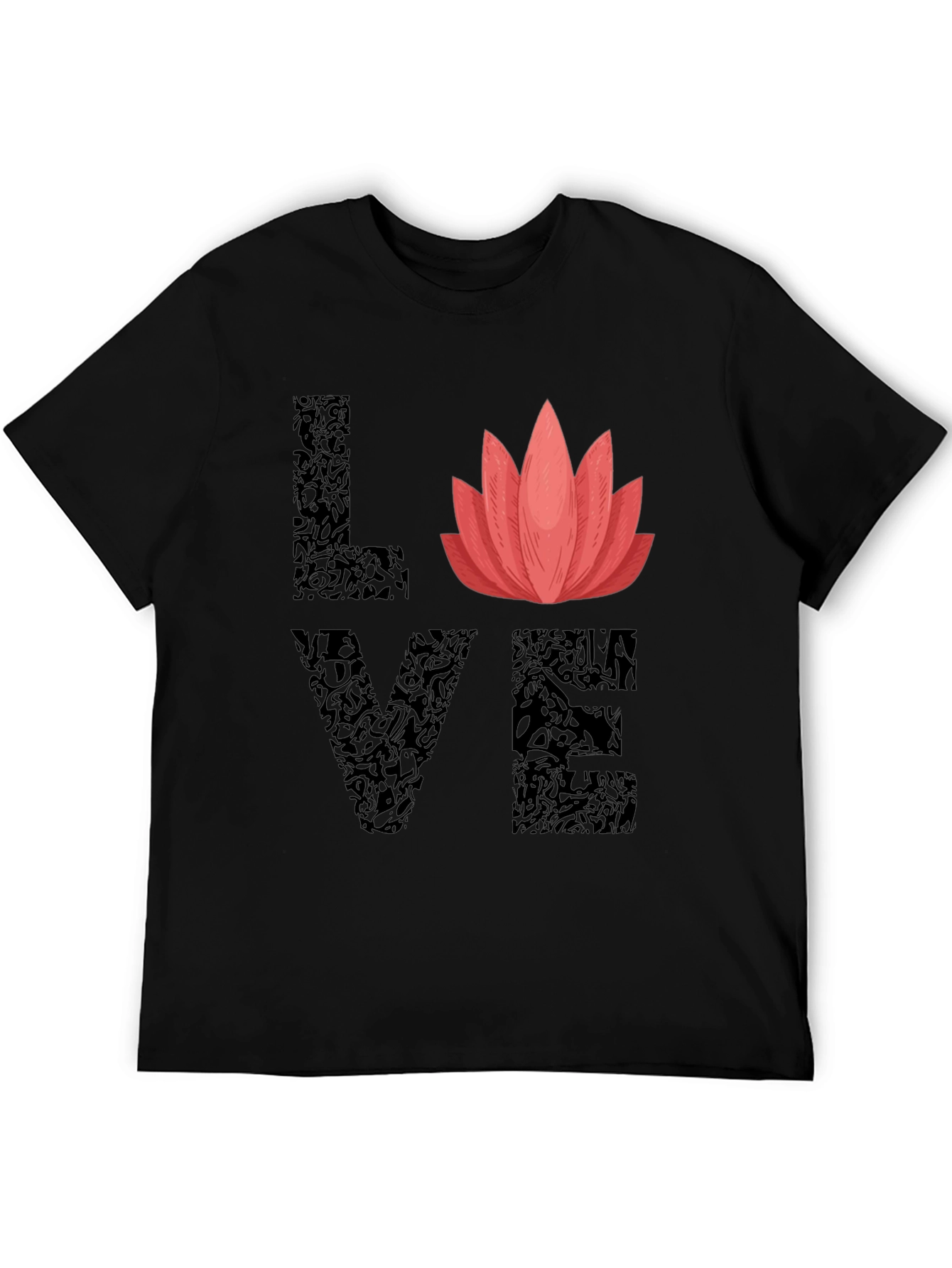 Love Lotus Flower Graphic T-Shirt - Stylish Comfort