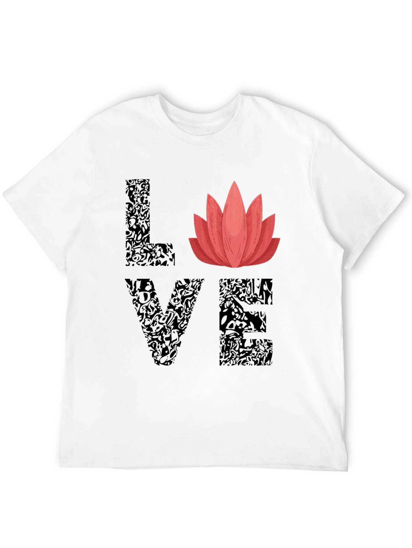 Love Lotus Flower Graphic T-Shirt - Stylish Comfort