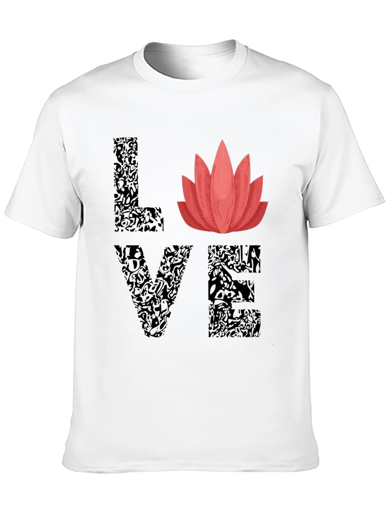 Love Lotus Flower Graphic T-Shirt - Stylish Comfort