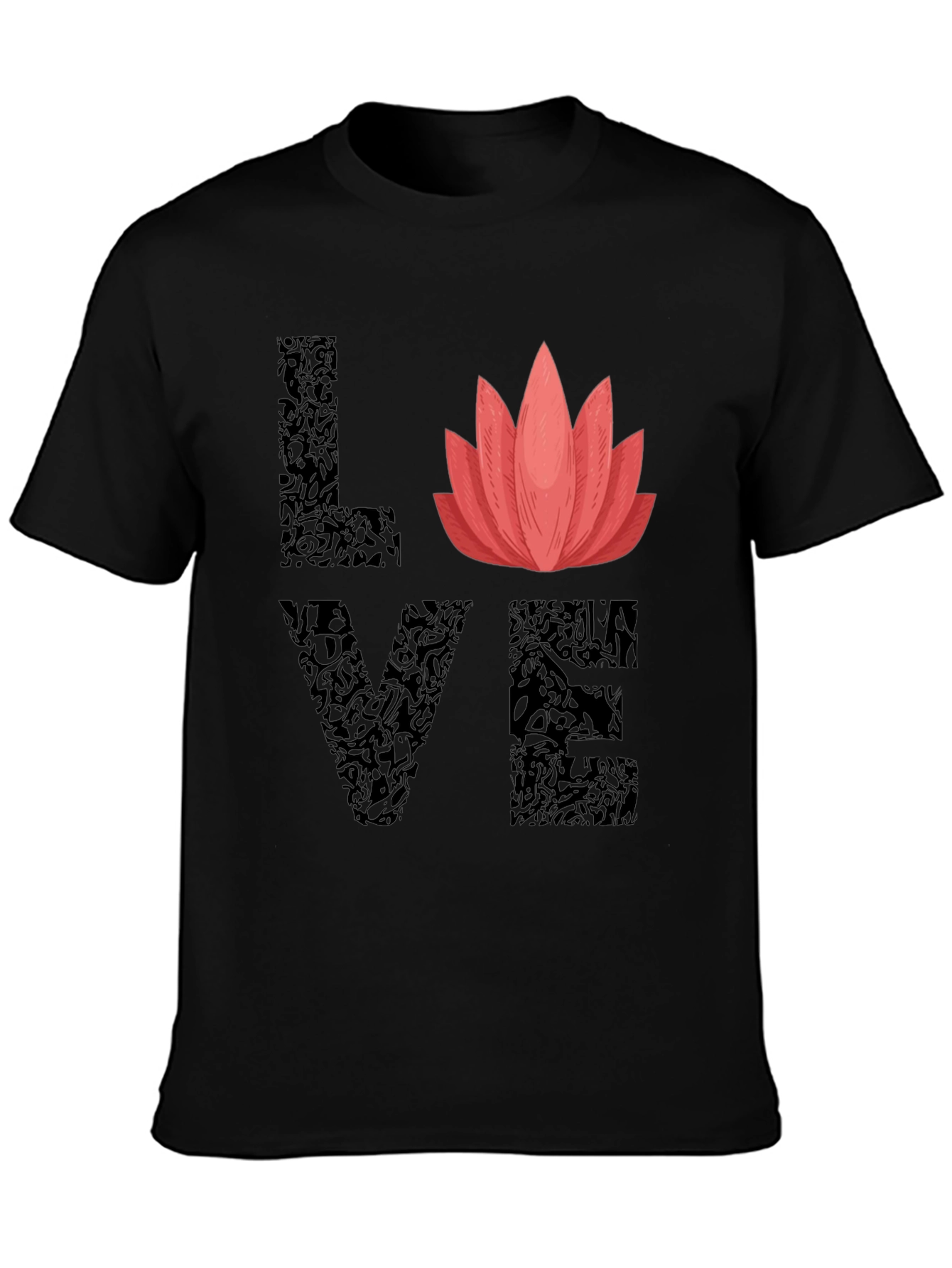 Love Lotus Flower Graphic T-Shirt - Stylish Comfort