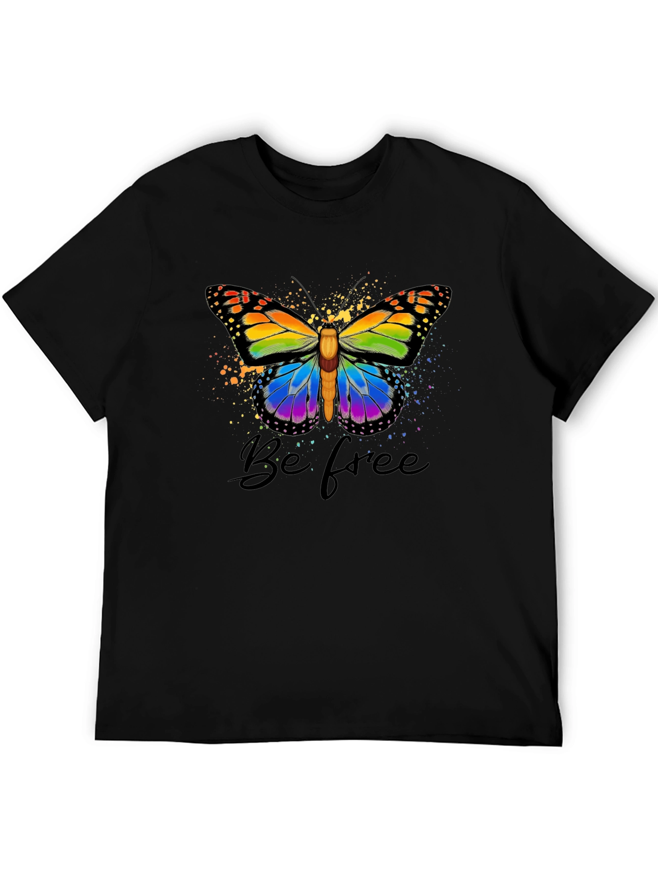 Be Free Butterfly Graphic Tee - Black T-Shirt