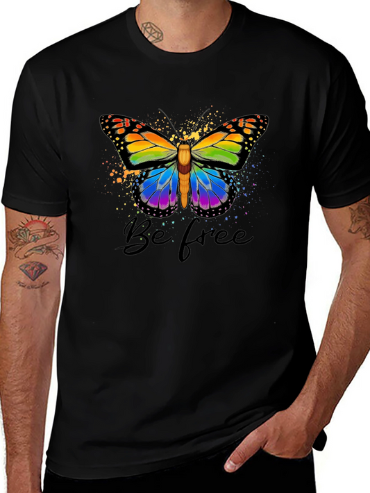 Be Free Butterfly Graphic Tee - Black T-Shirt